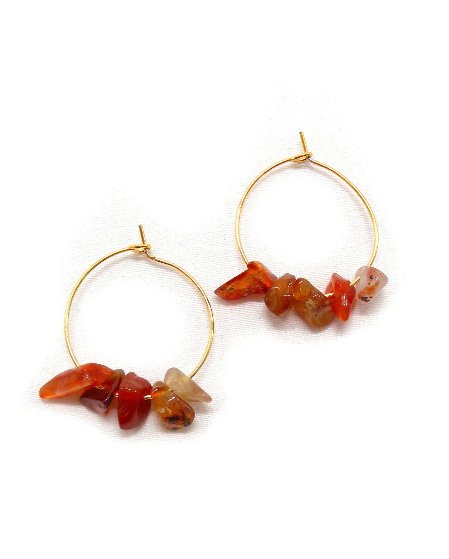 Boucles d'oreilles 5 pierres naturelles brutes - JAYA