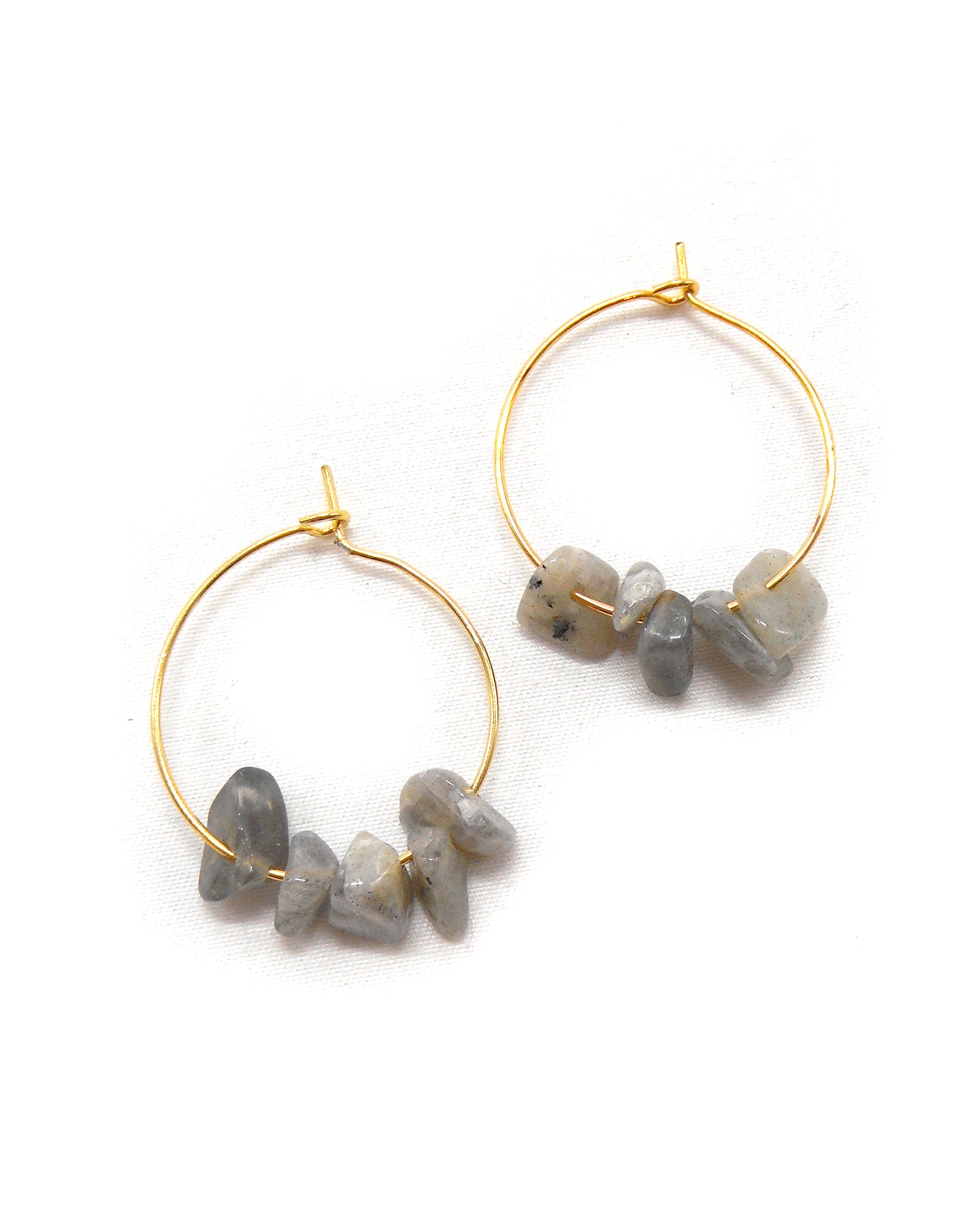 Boucles d'oreilles 5 pierres naturelles brutes - JAYA