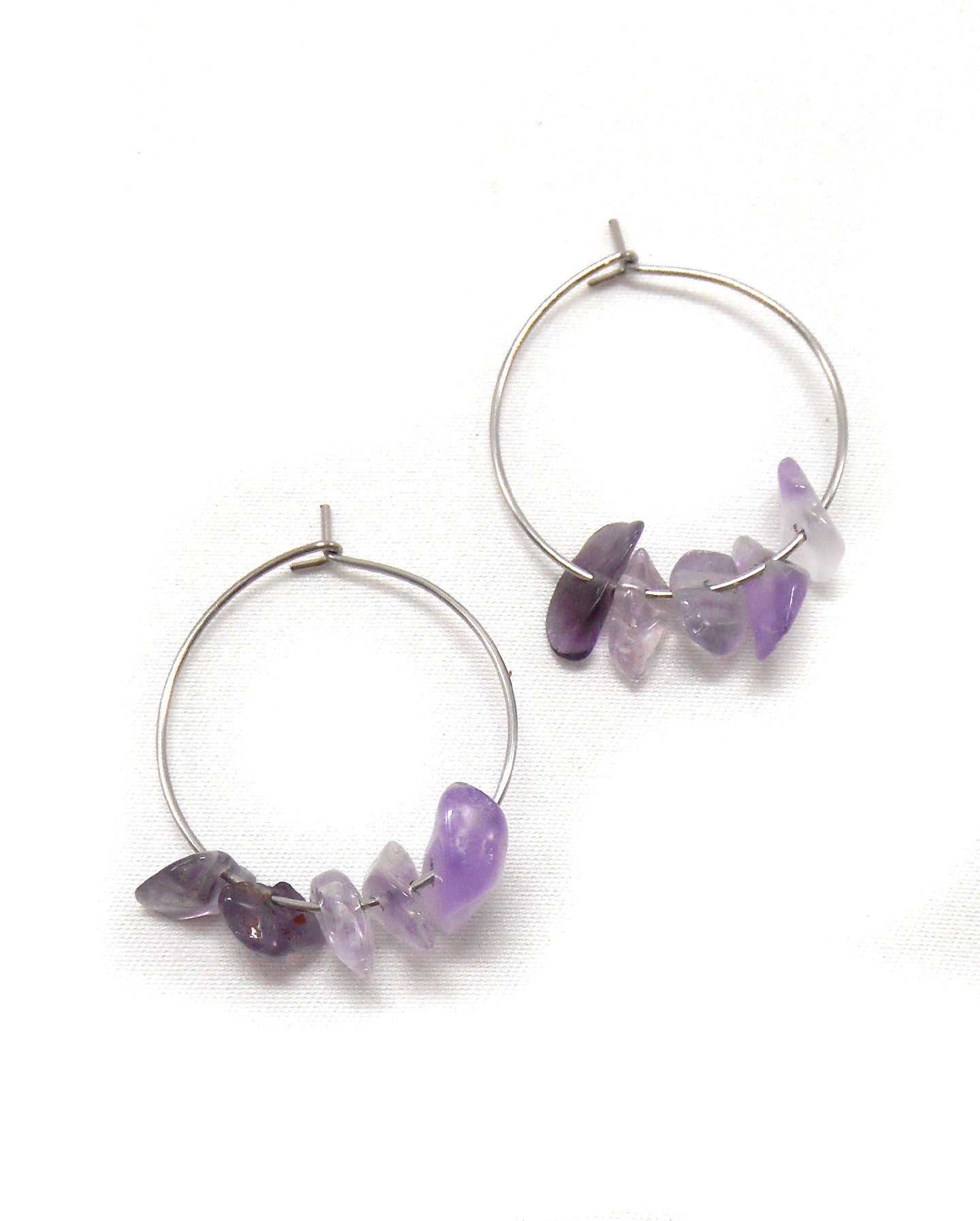 Boucles d'oreilles 5 pierres naturelles brutes - JAYA