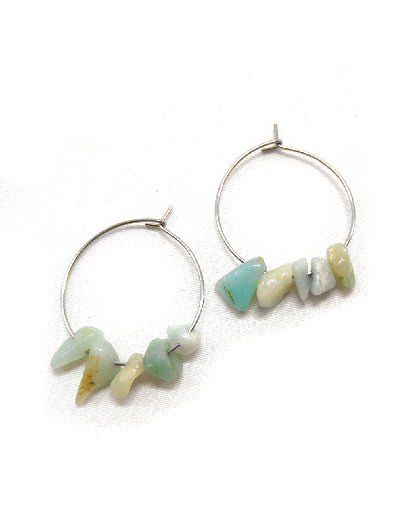 Boucles d'oreilles 5 pierres naturelles brutes - JAYA