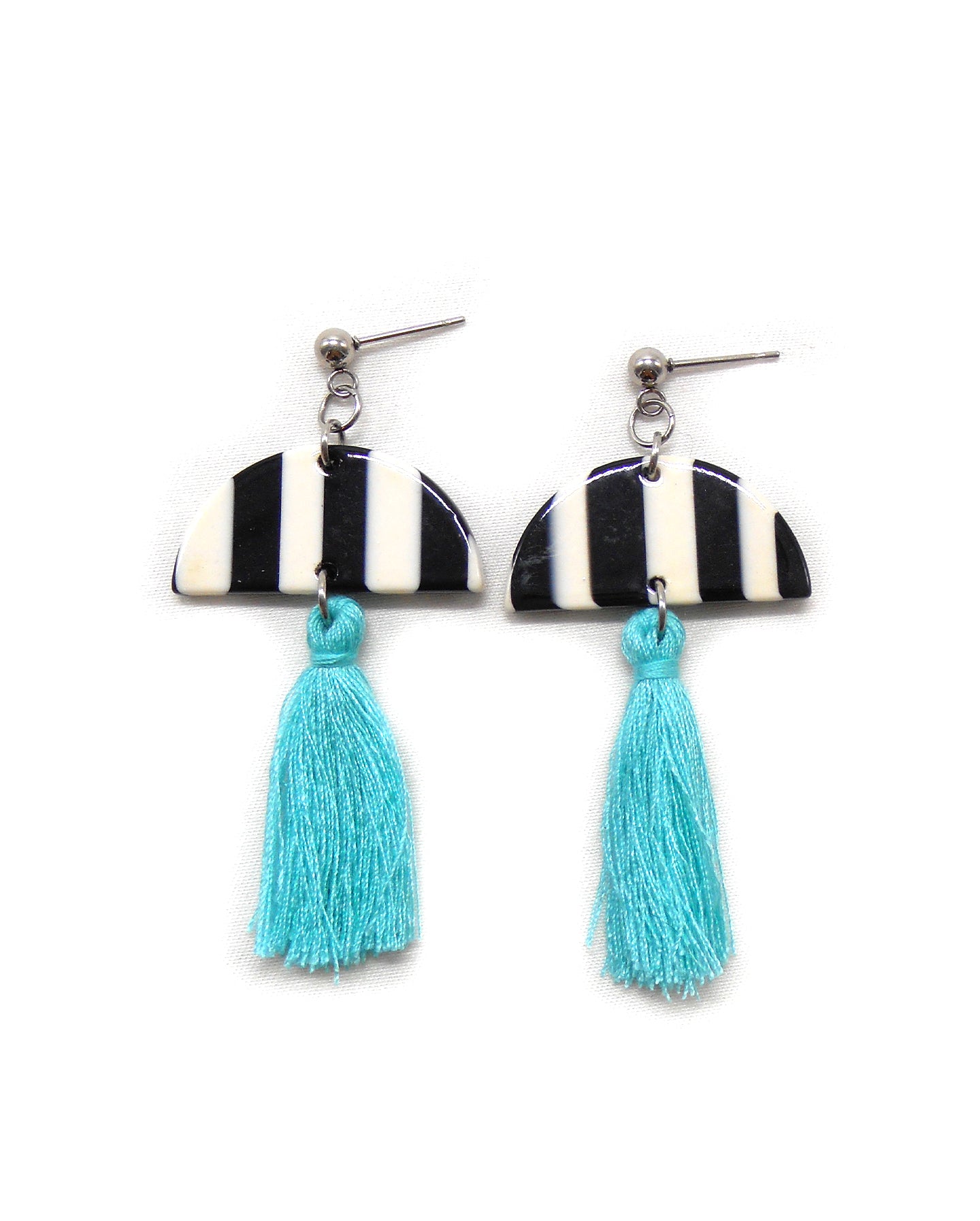 Boucles d'oreilles retro vintage bohème pompon fleur - JOANNA/JOHANNA