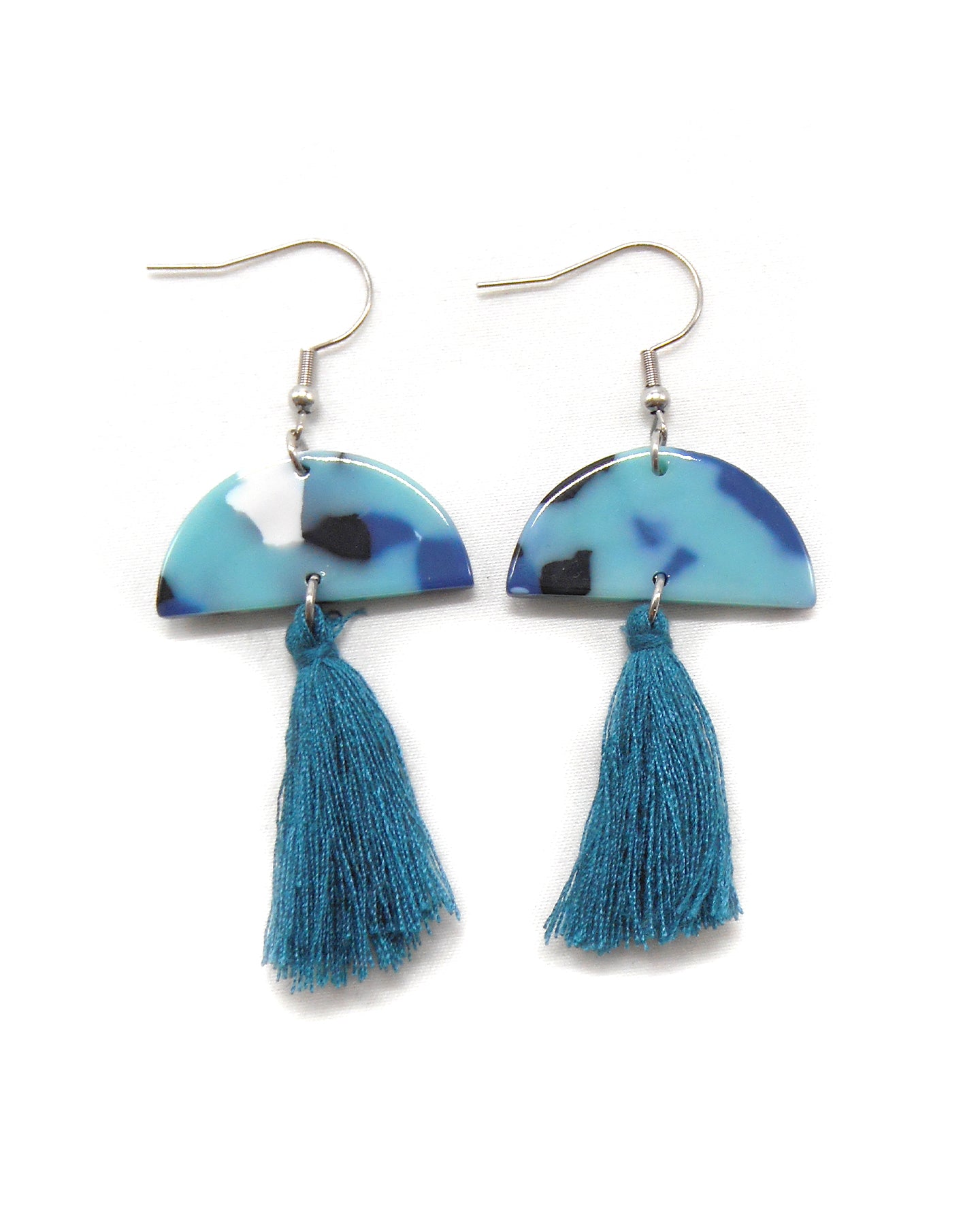 Boucles d'oreilles retro vintage bohème pompon fleur - JOANNA/JOHANNA