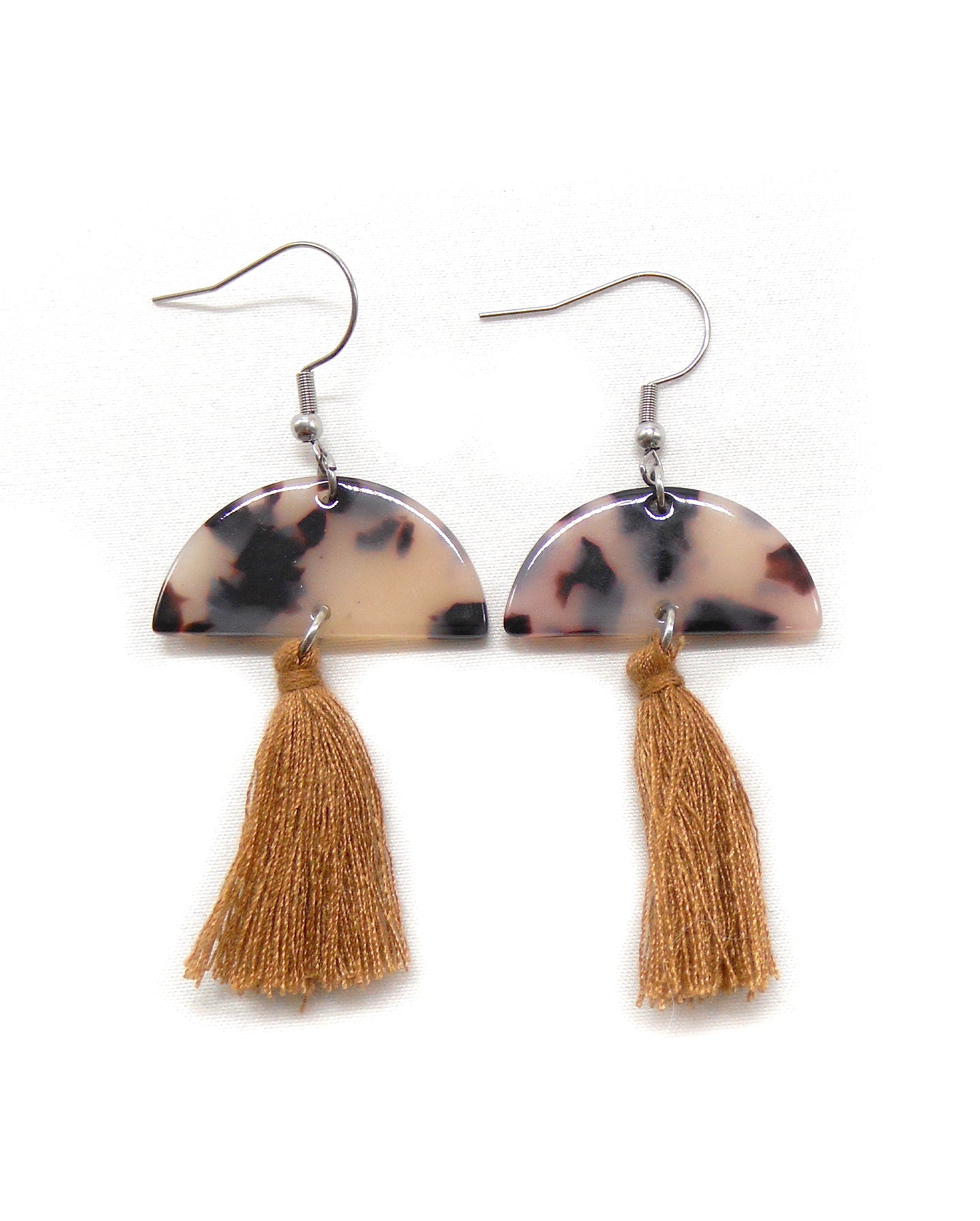 Boucles d'oreilles retro vintage bohème pompon fleur - JOANNA/JOHANNA