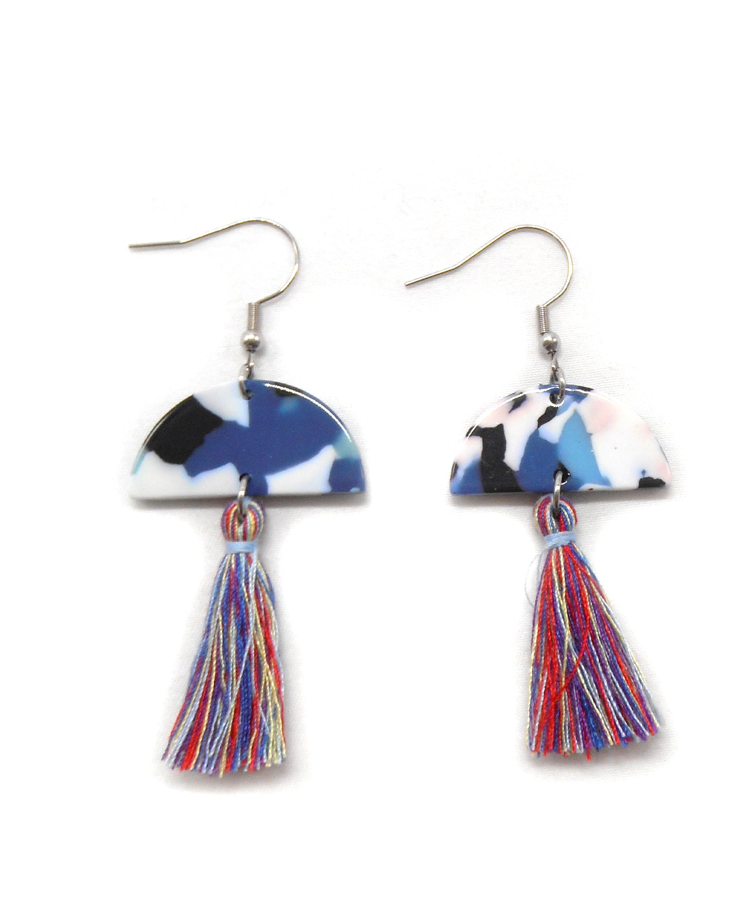 Boucles d'oreilles retro vintage bohème pompon fleur - JOANNA/JOHANNA