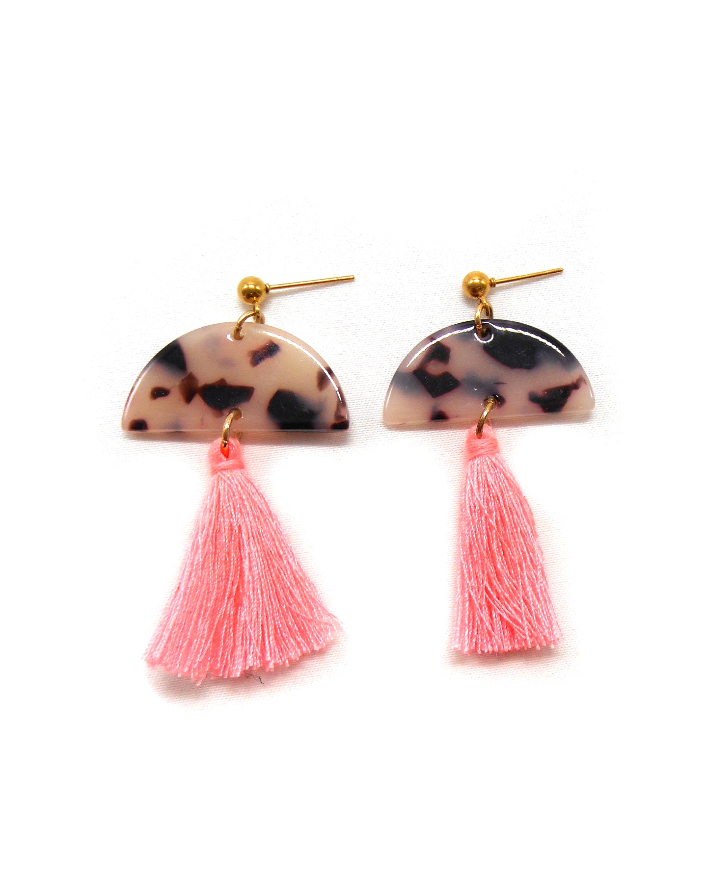 Boucles d'oreilles retro vintage bohème pompon fleur - JOANNA/JOHANNA