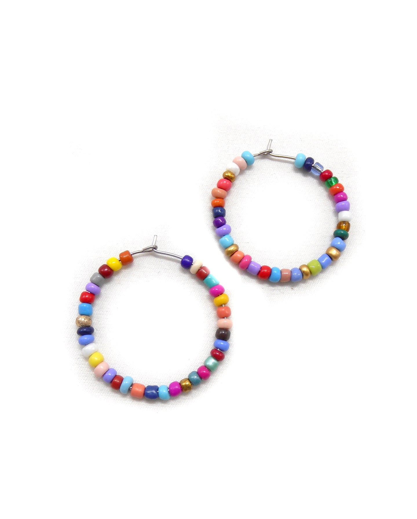 Boucles d'oreilles créoles colorées - JOIE