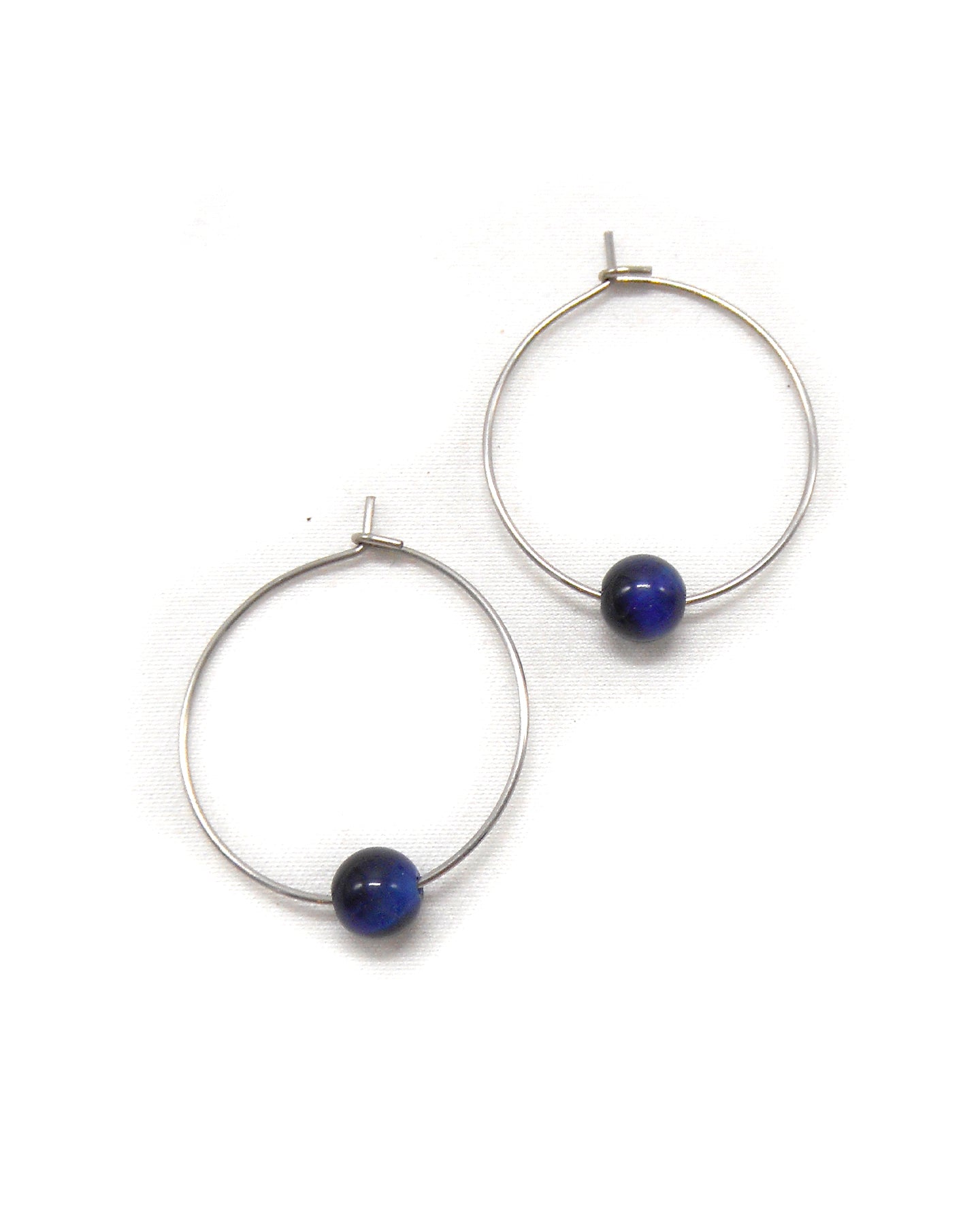 Boucles d'oreilles créoles minimalistes pierres - LEA