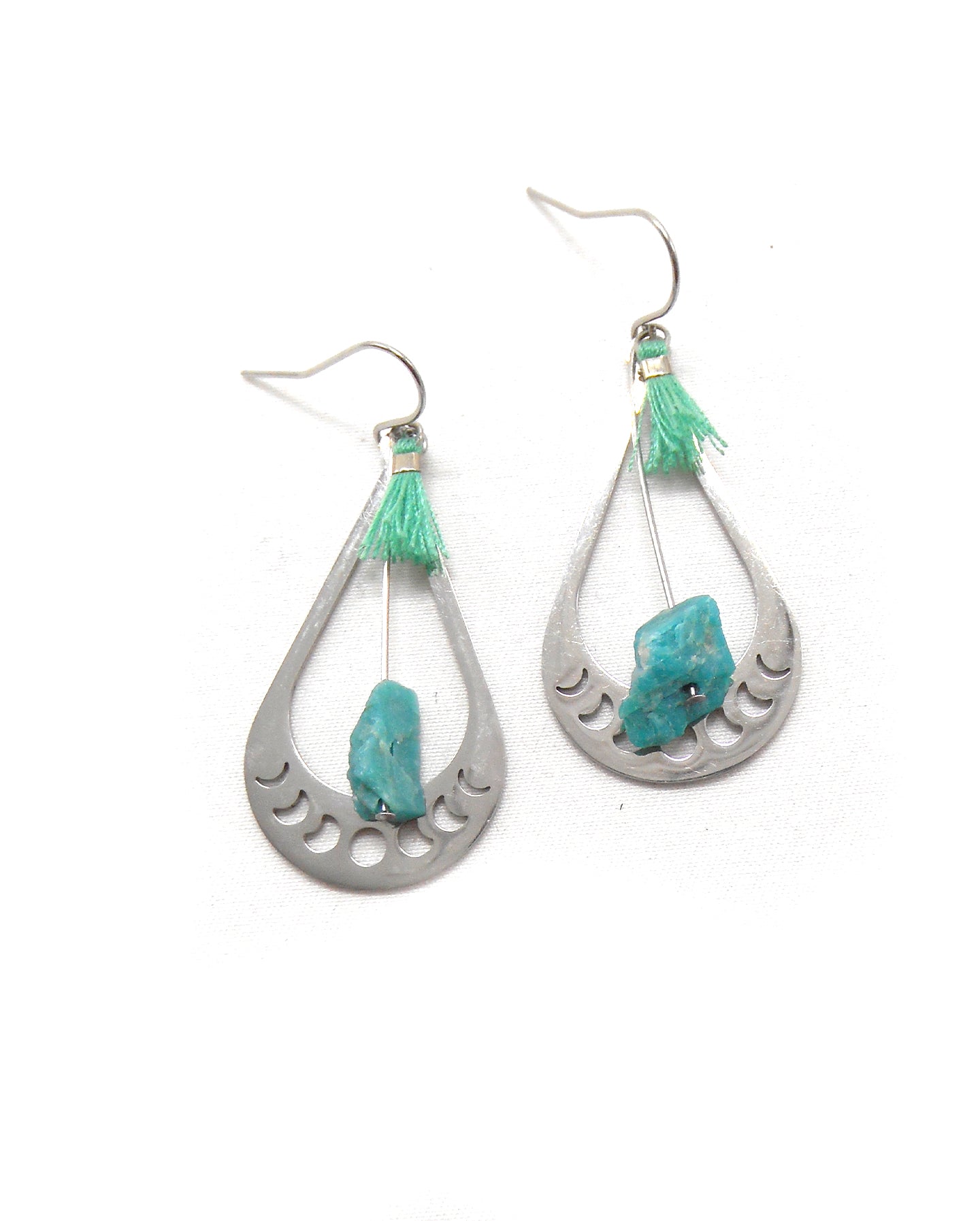 Boucles d'oreilles collection étoiles/lune galaxie, pièces uniques
