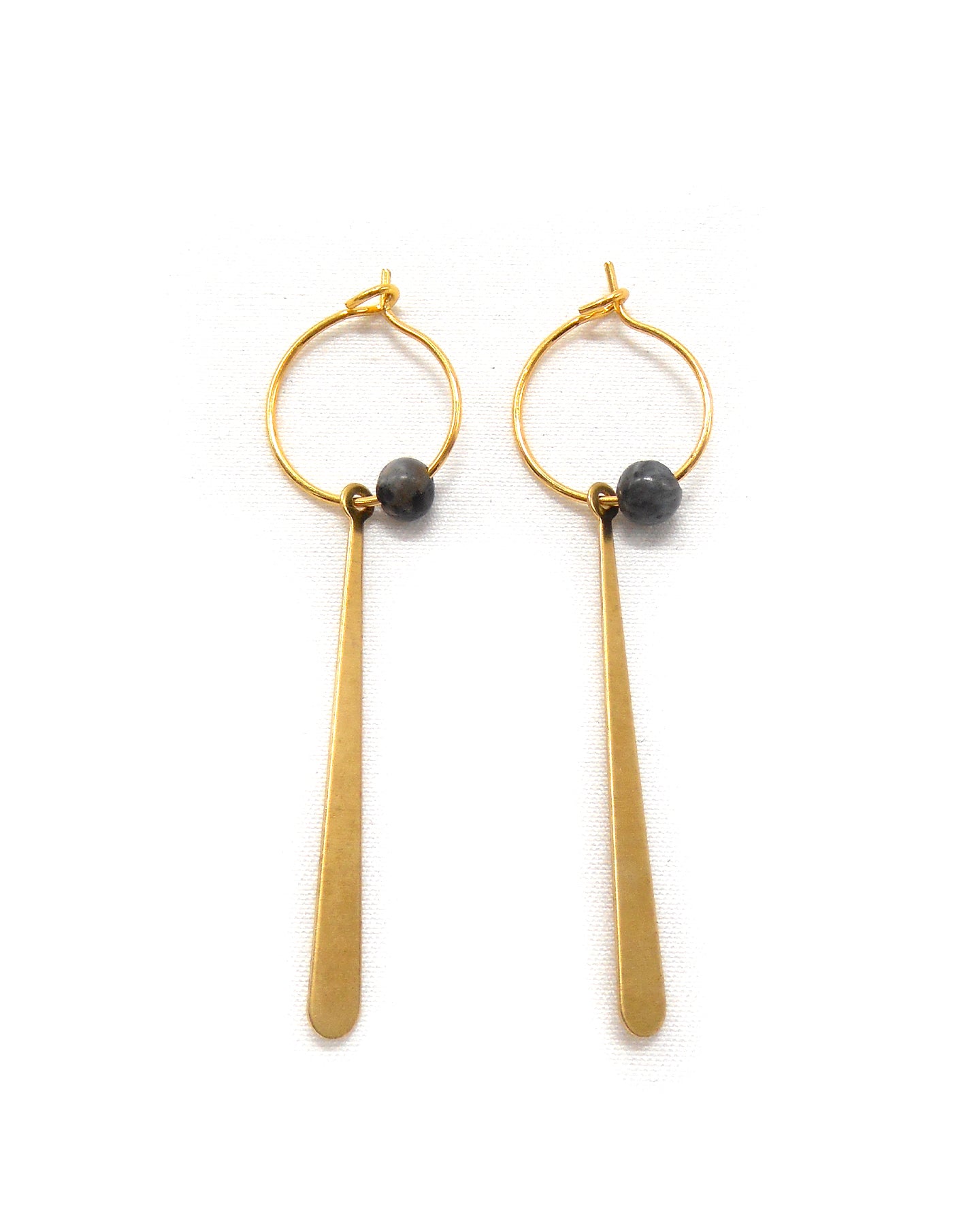 Boucles d'oreilles pendantes goutte longue - LEONOR