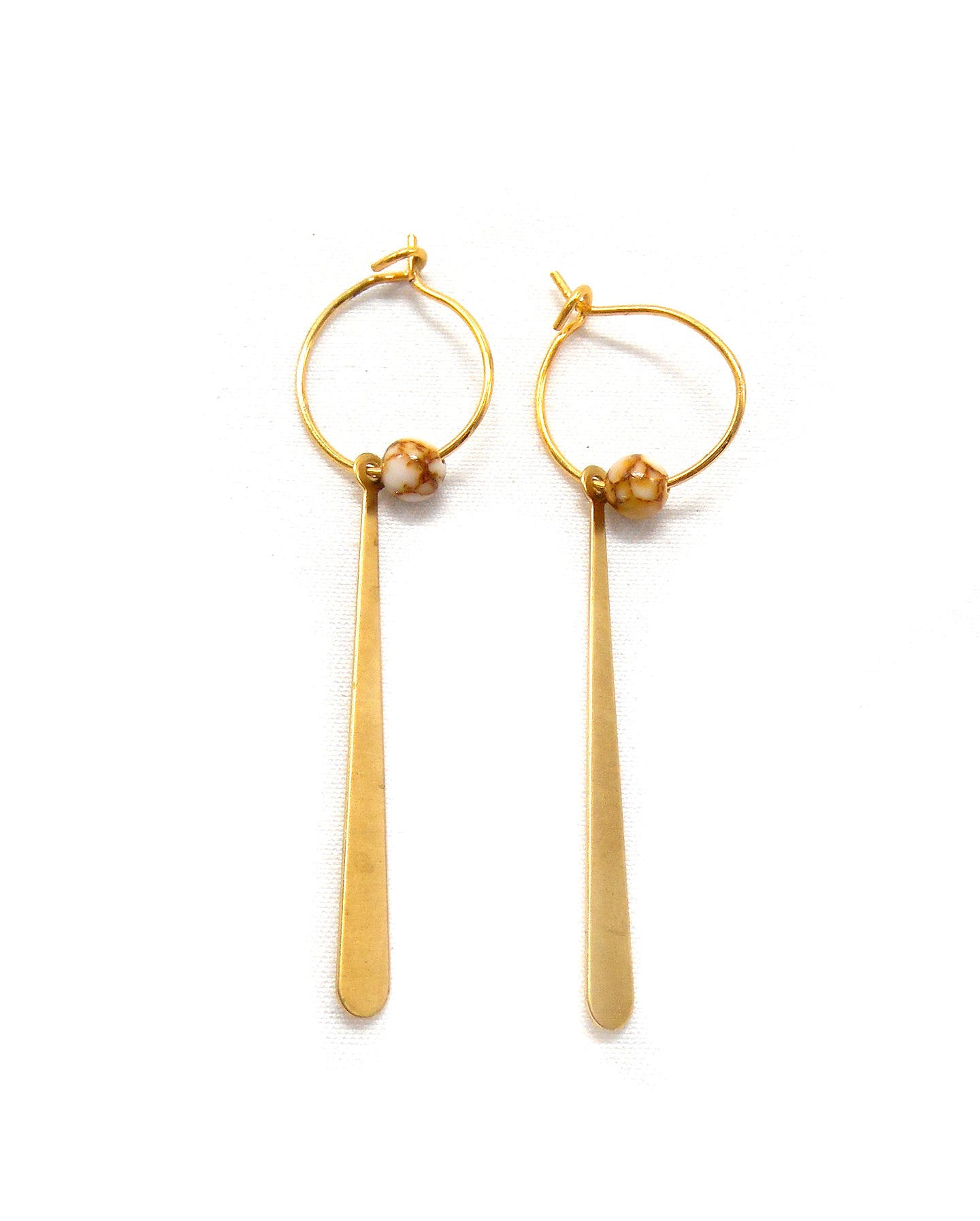 Boucles d'oreilles pendantes goutte longue - LEONOR