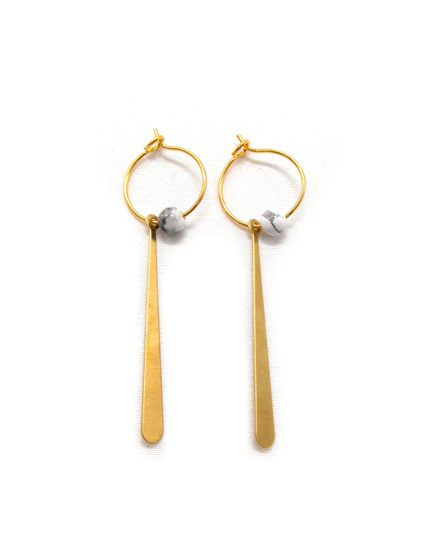 Boucles d'oreilles pendantes goutte longue - LEONOR