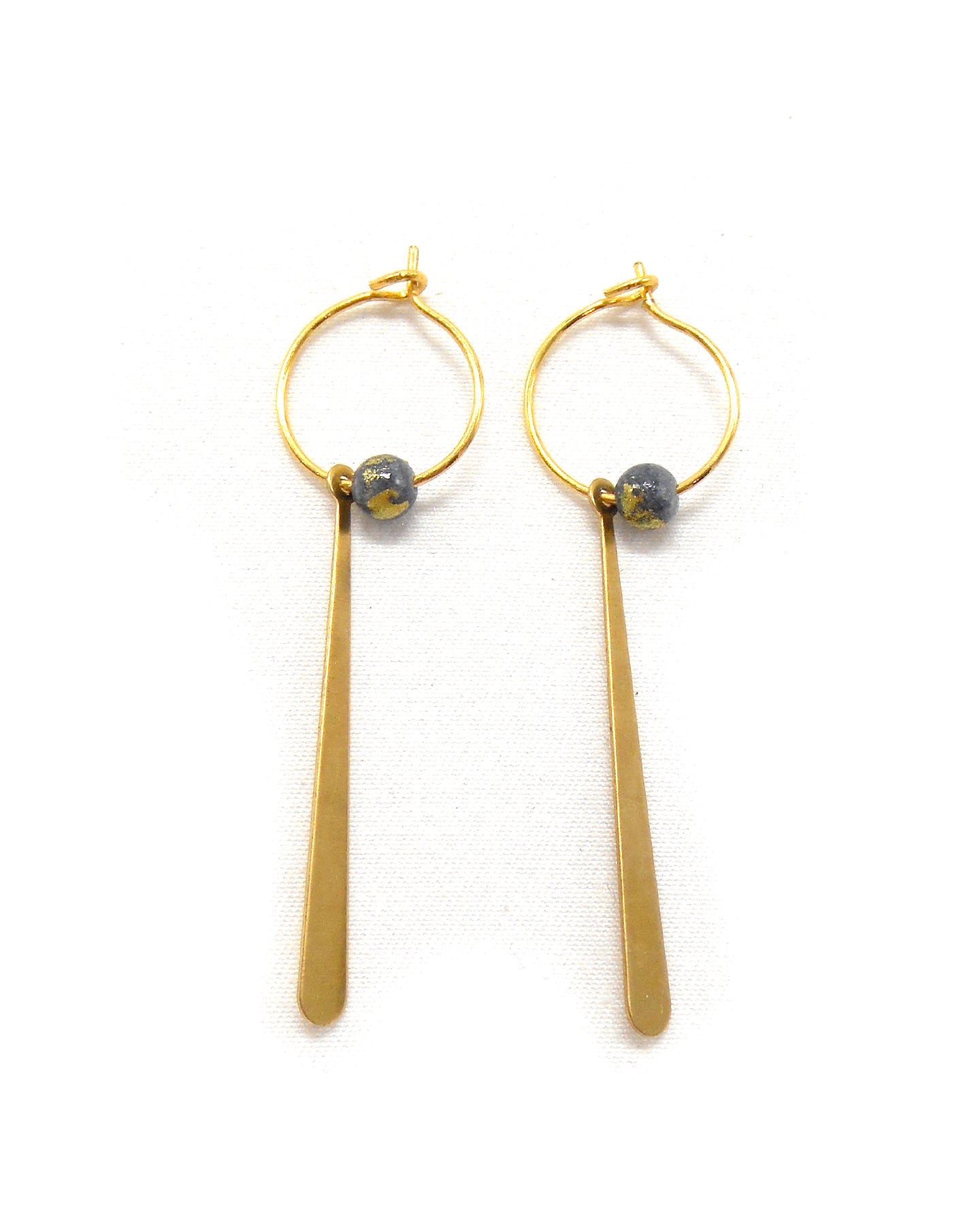 Boucles d'oreilles pendantes goutte longue - LEONOR