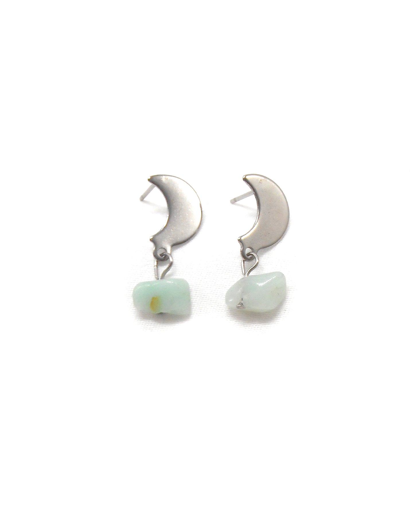 Boucles d'oreilles lune et perle pierres naturelles - LUNA