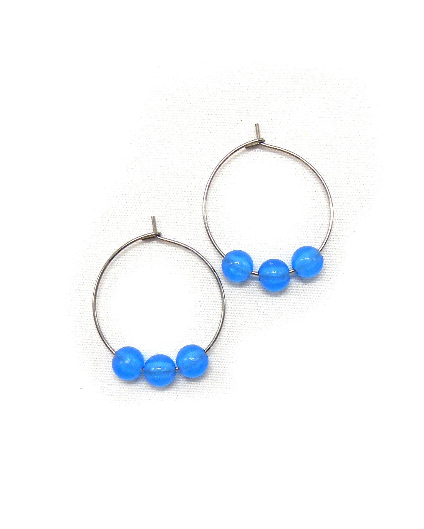 Boucles d'oreilles 3 perles phosphorescentes - LUXA