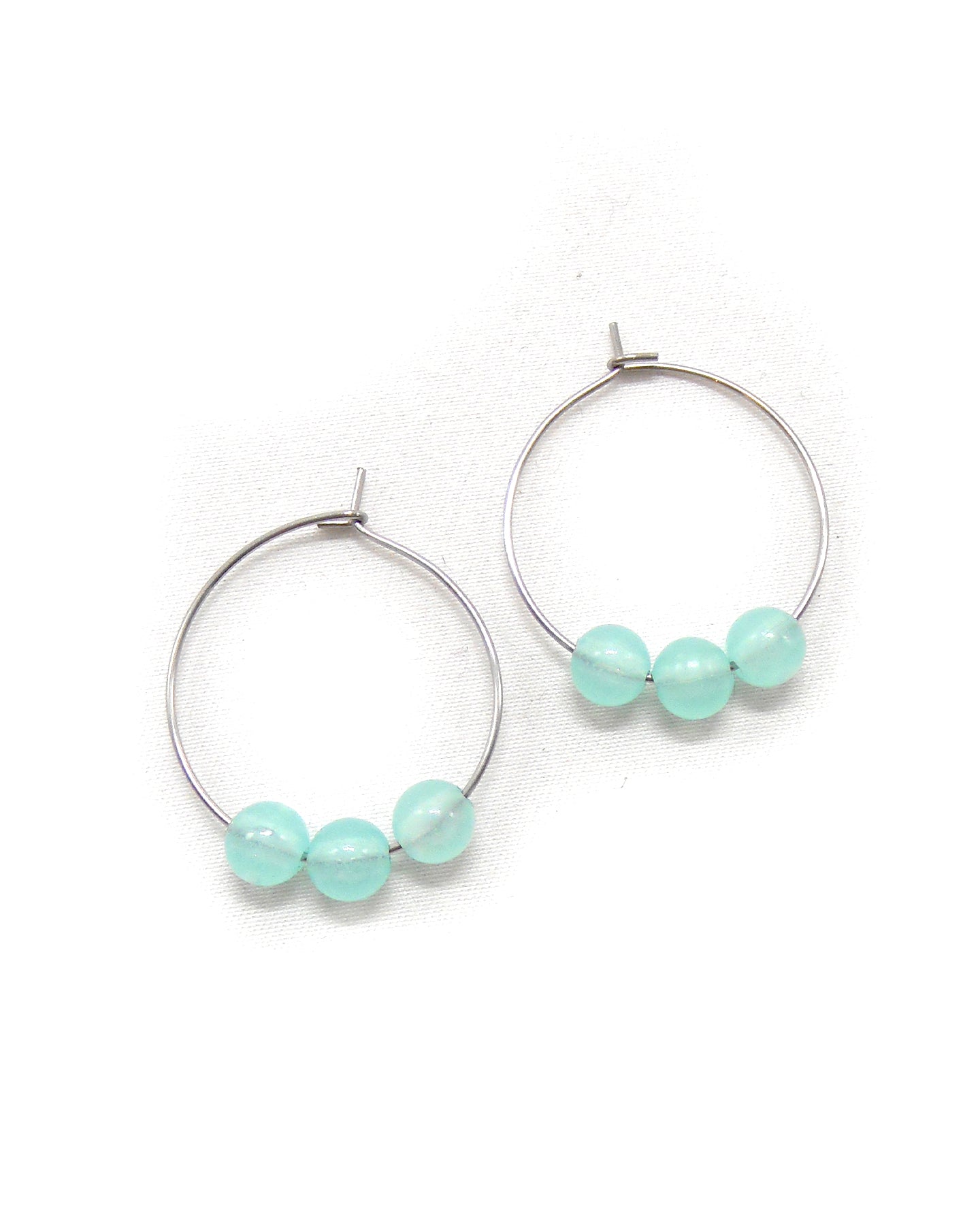 Boucles d'oreilles 3 perles phosphorescentes - LUXA