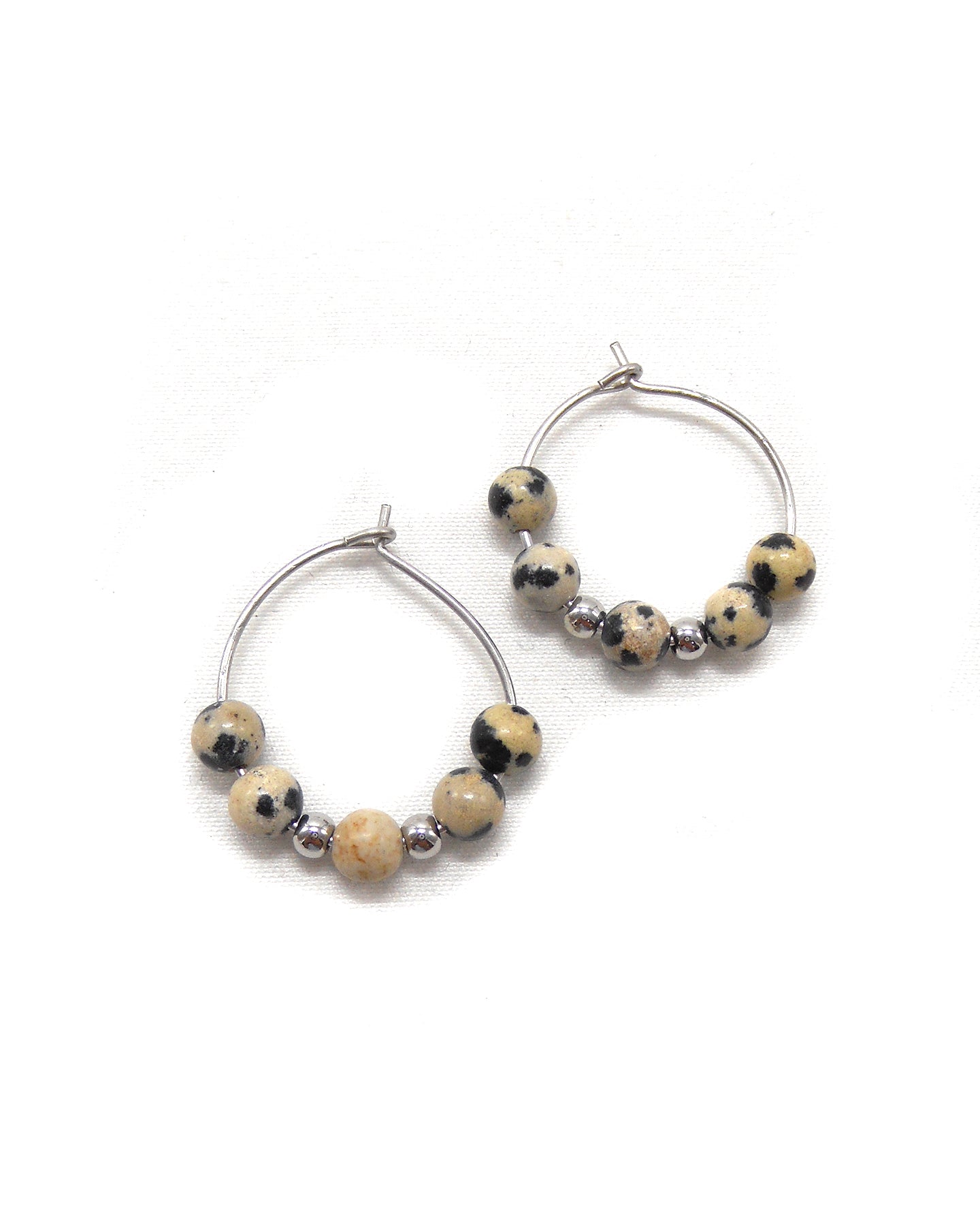 Boucles d'oreilles créoles pierres naturelles - MALAKE/ALIXE/JAMILA/PAULE/ZOLA