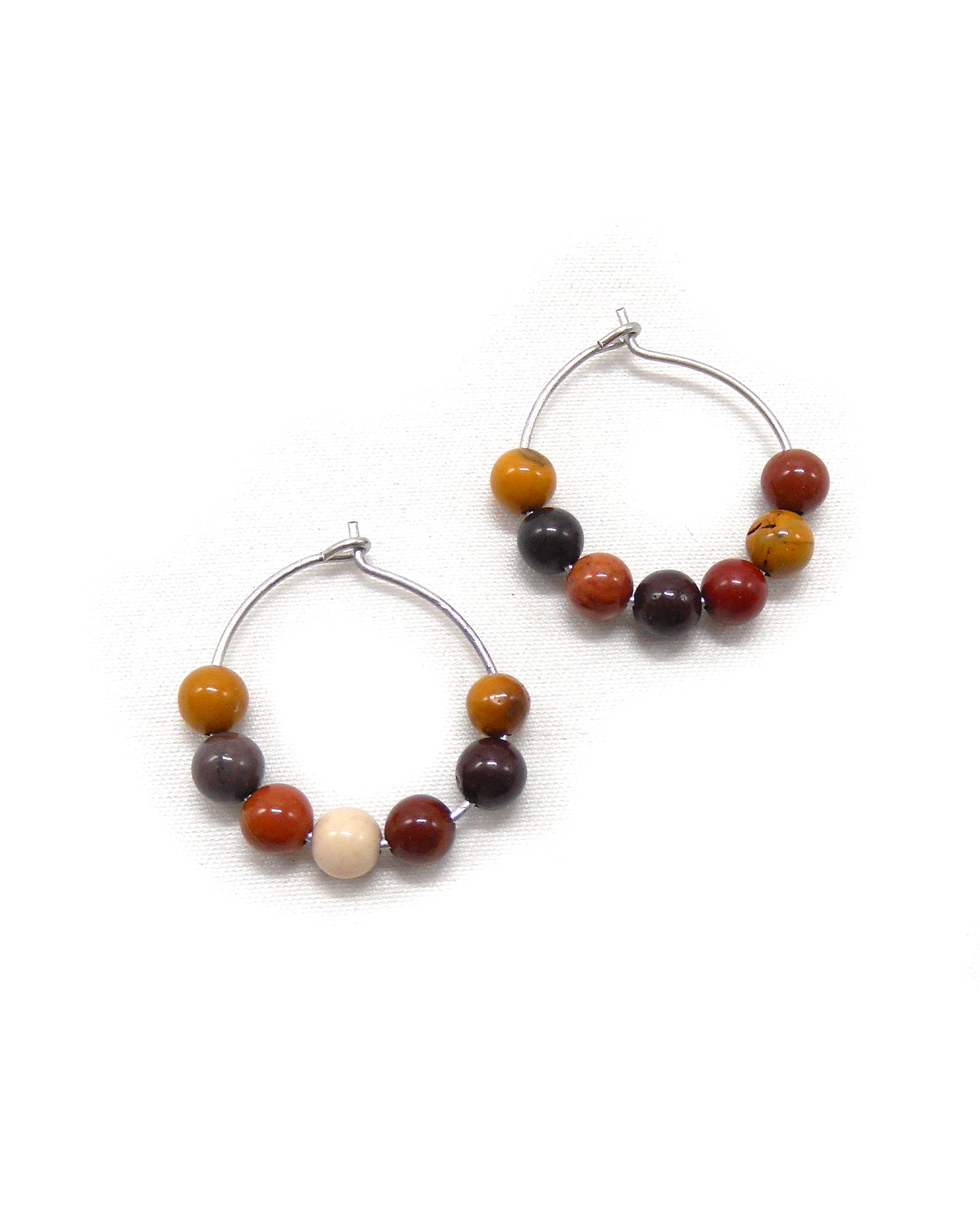 Boucles d'oreilles créoles pierres naturelles - MALAKE/ALIXE/JAMILA/PAULE/ZOLA