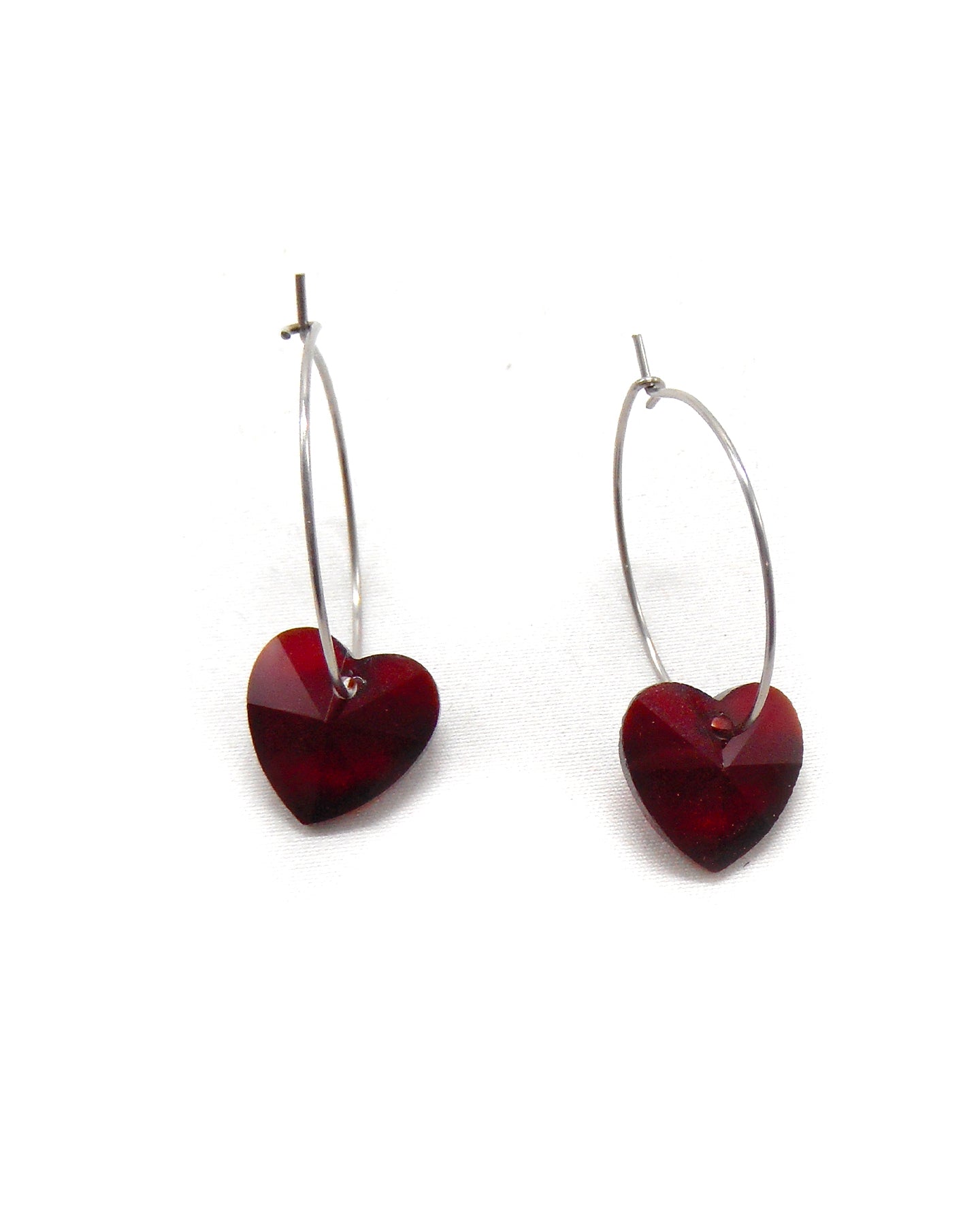 Boucles d'oreilles créoles coeur amour - MINA