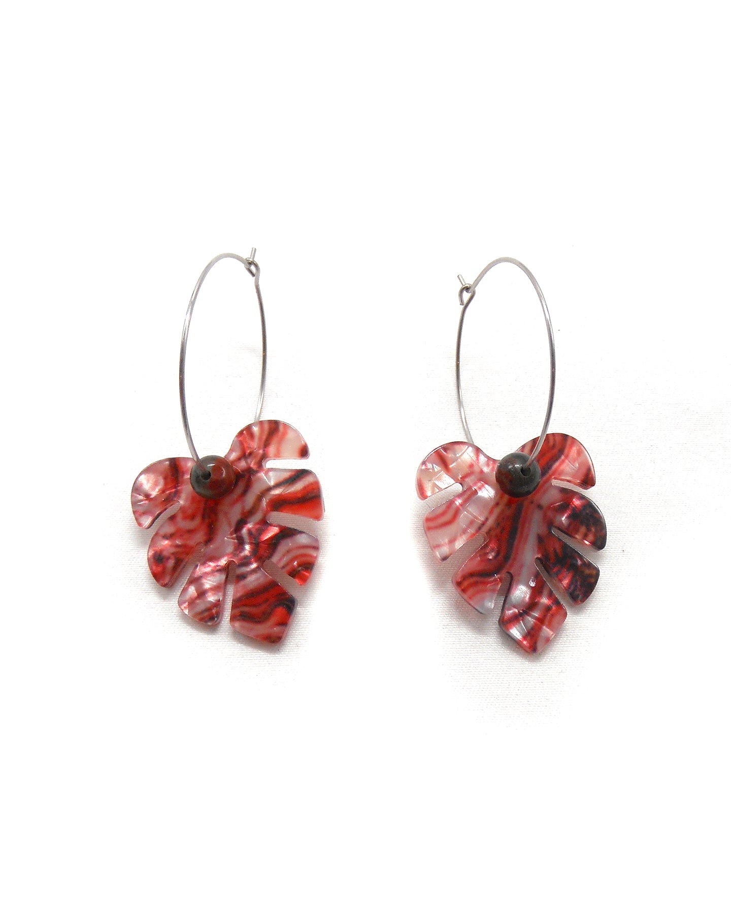 Boucles d'oreilles créoles feuilles - PHILOMENE