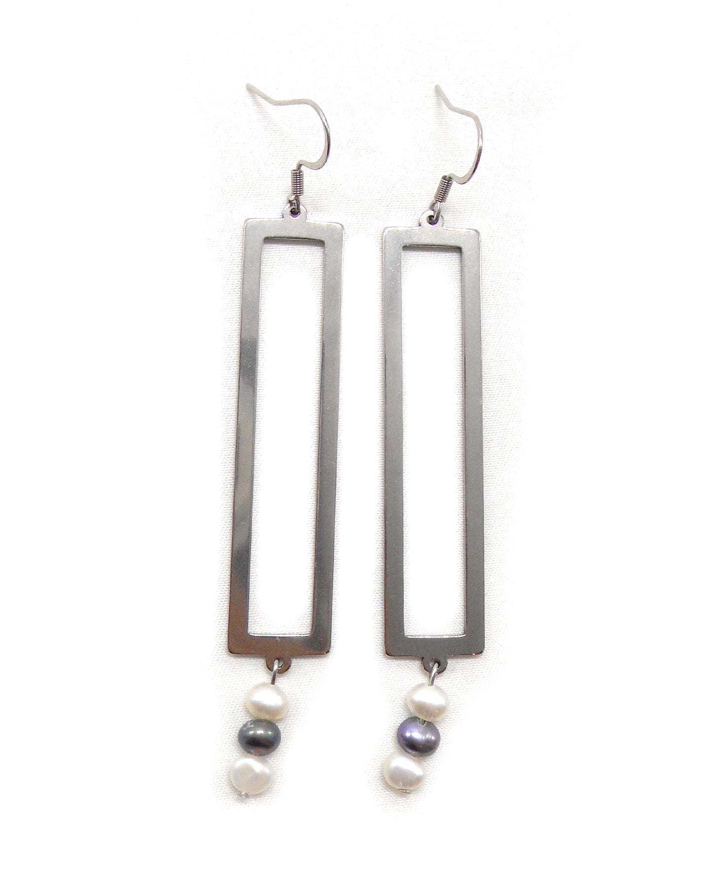 Boucles d'oreilles géométriques pierres naturelles multicouleurs - REANNA