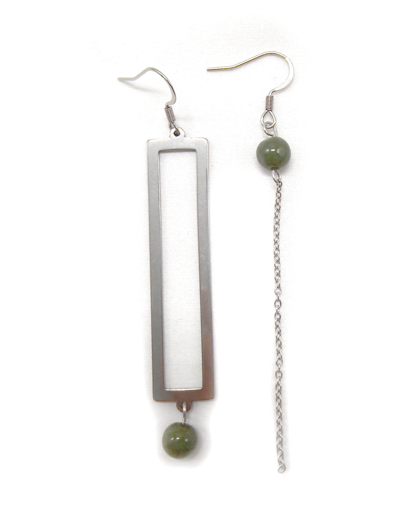 Boucles d'oreilles géométriques pierres naturelles multicouleurs - REANNA