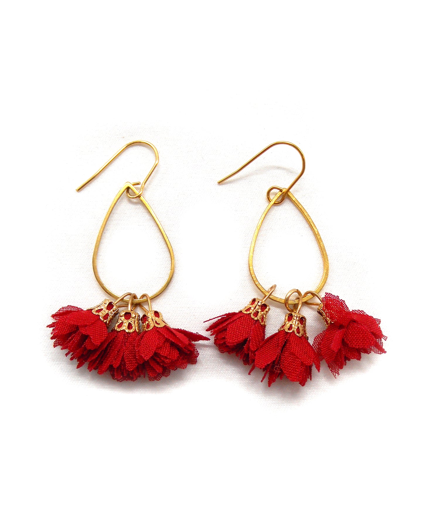 Boucles d'oreilles cercles/gouttes fleurs - ROSE/ROSEN/ROSA