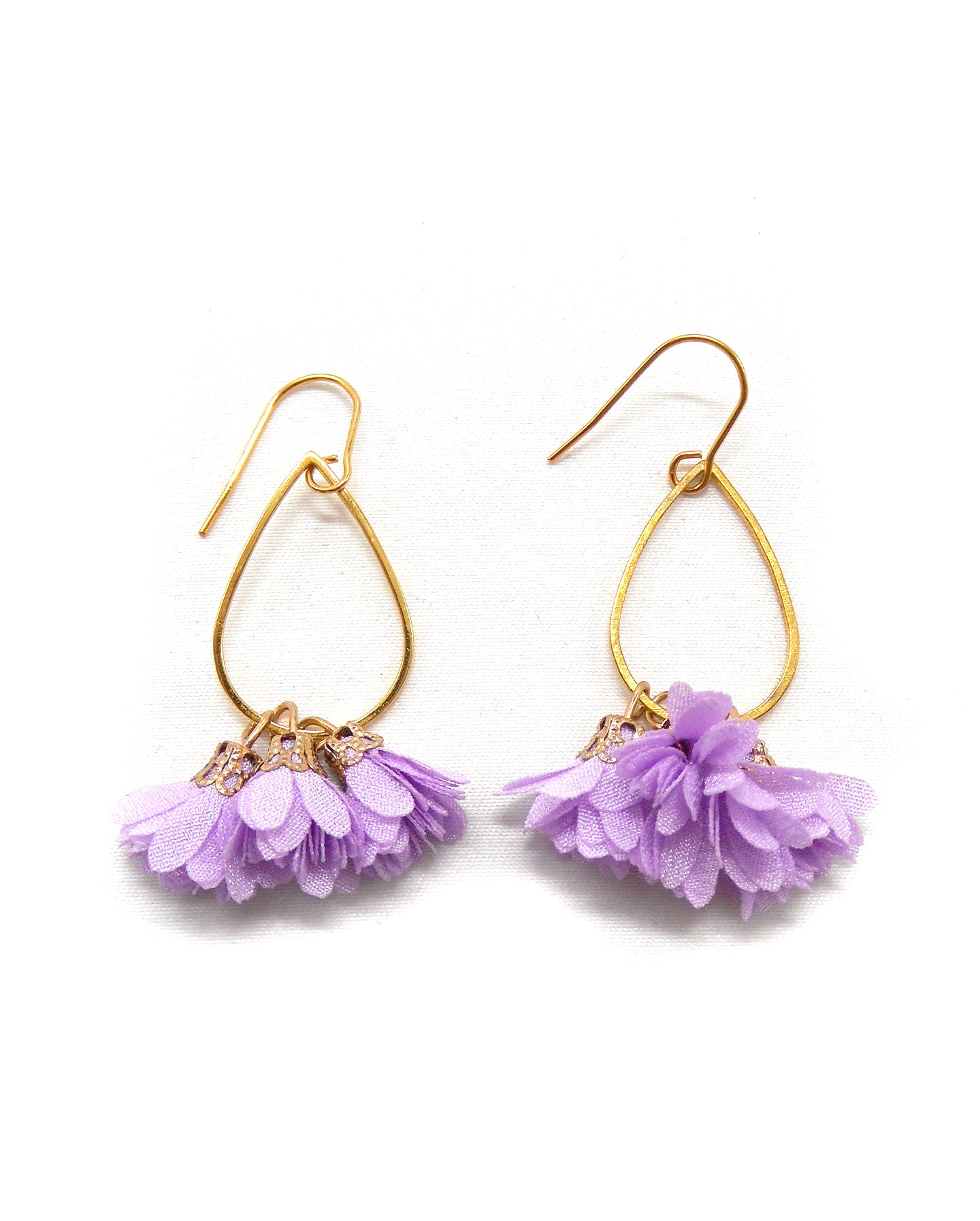 Boucles d'oreilles cercles/gouttes fleurs - ROSE/ROSEN/ROSA