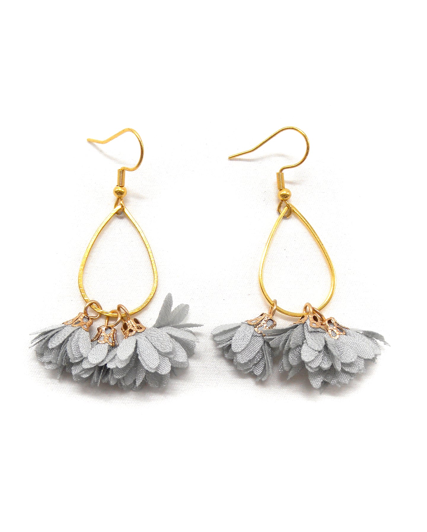 Boucles d'oreilles cercles/gouttes fleurs - ROSE/ROSEN/ROSA