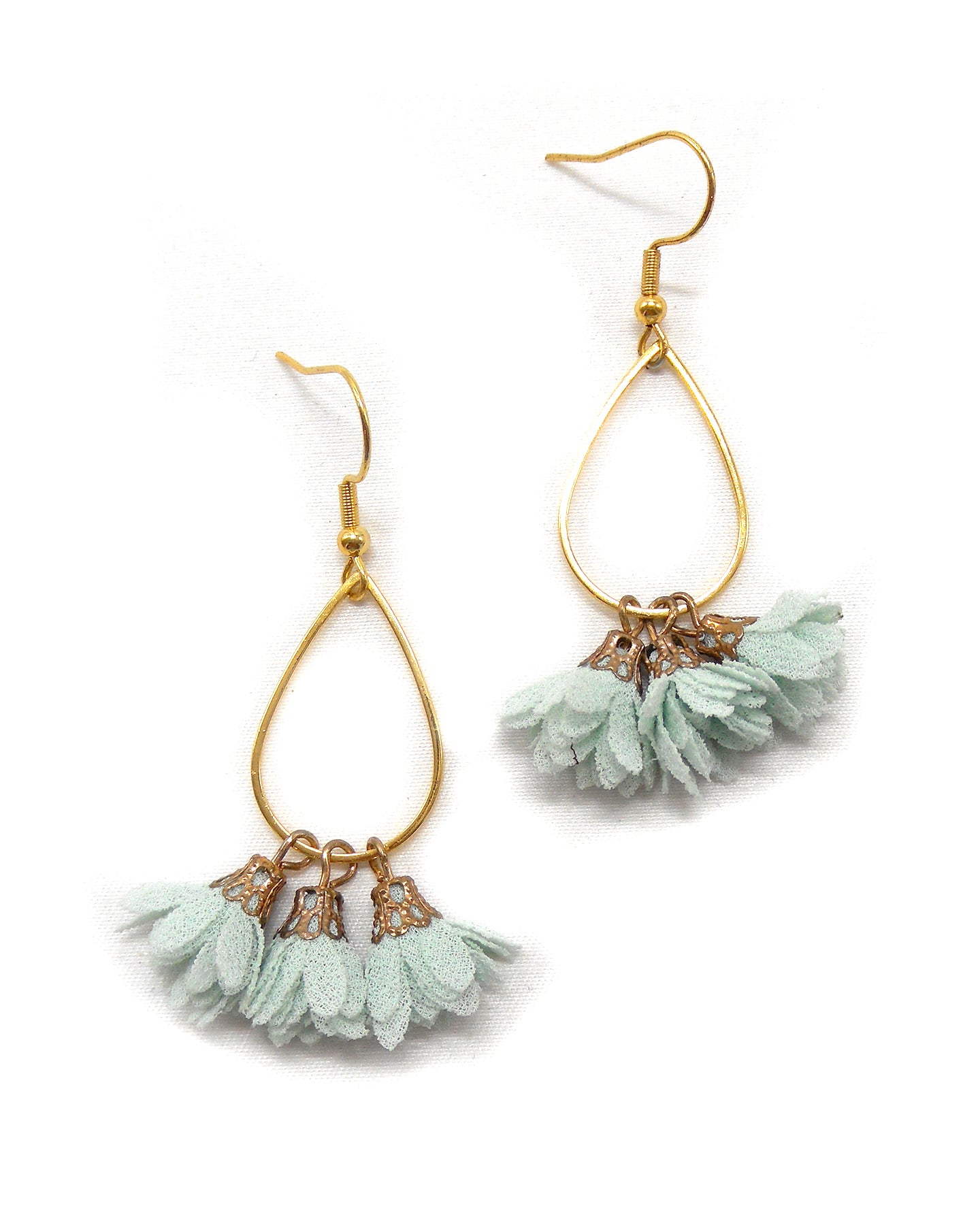 Boucles d'oreilles cercles/gouttes fleurs - ROSE/ROSEN/ROSA