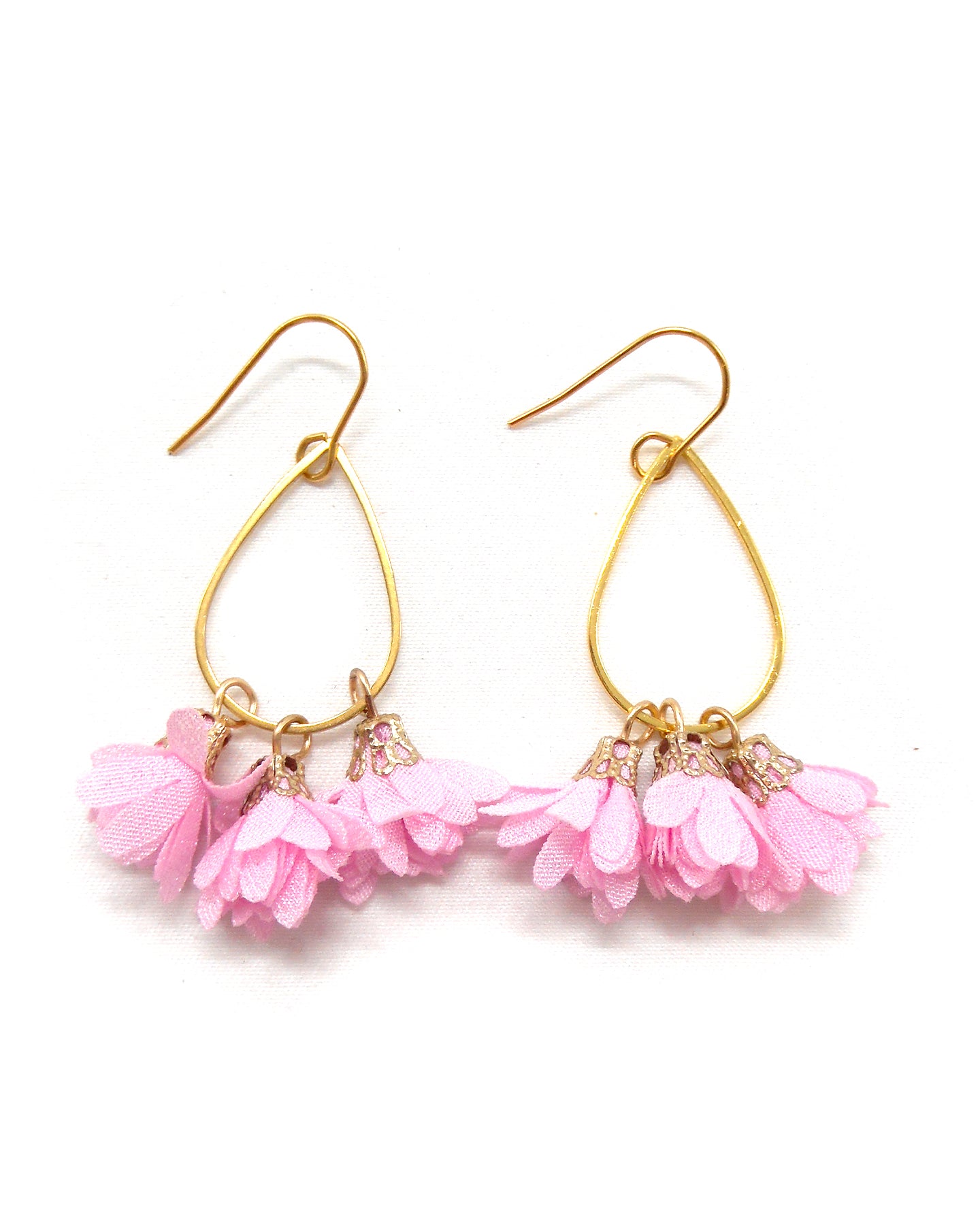 Boucles d'oreilles cercles/gouttes fleurs - ROSE/ROSEN/ROSA