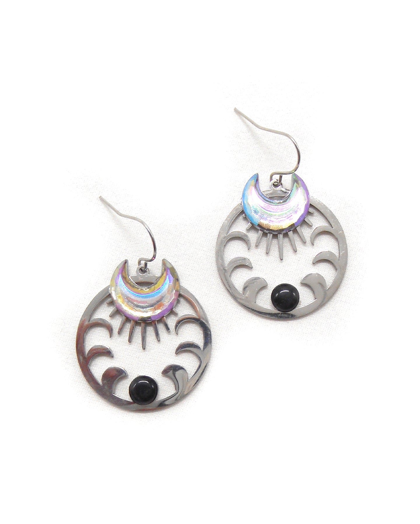 Boucles d'oreilles collection étoiles/lune galaxie, pièces uniques