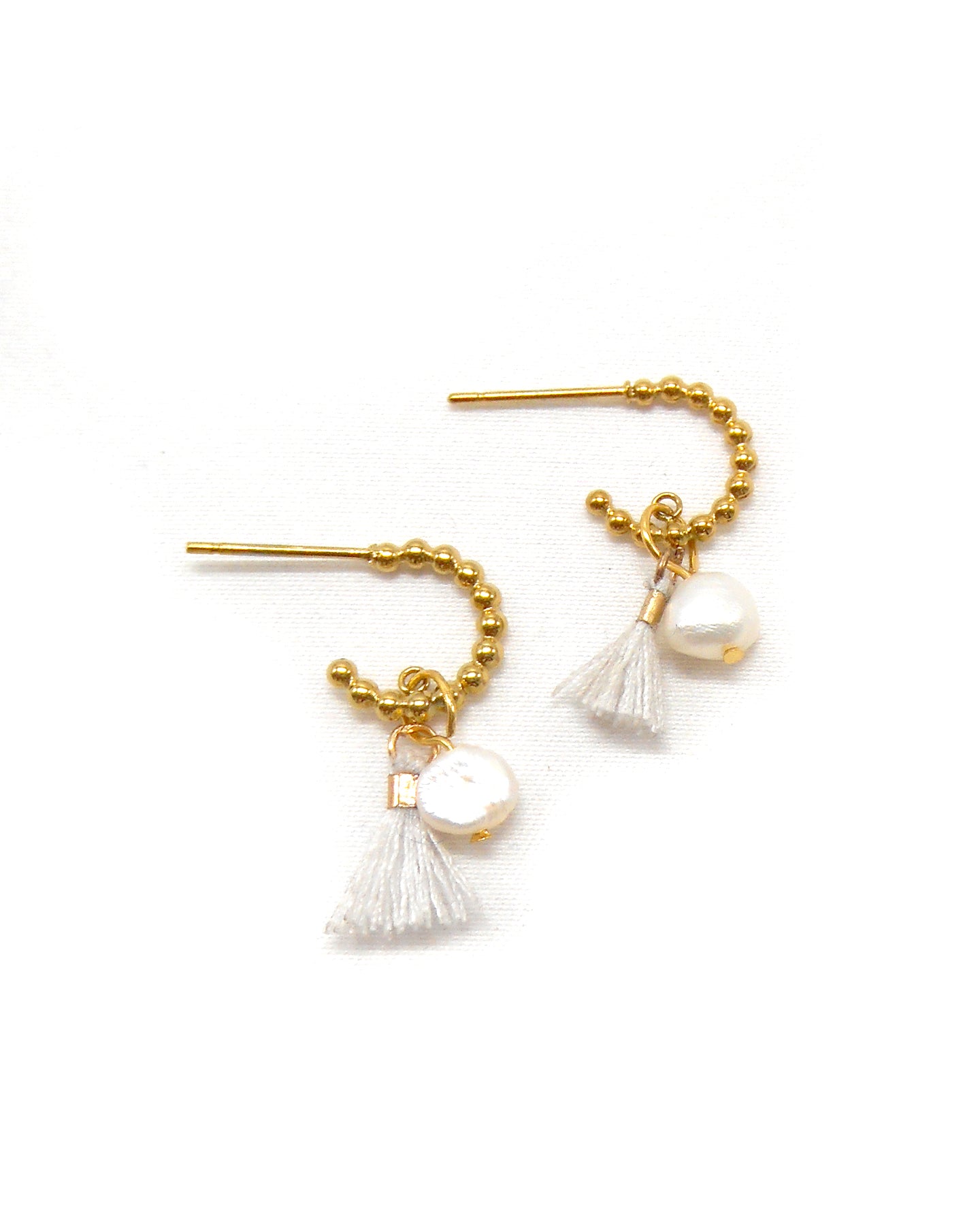 Boucles d'oreilles mini créoles perles d'eau douce - SONI