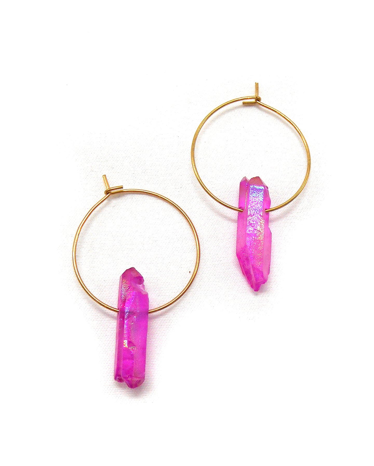 Boucles d'oreilles créoles cristaux - TINA/TINAYA