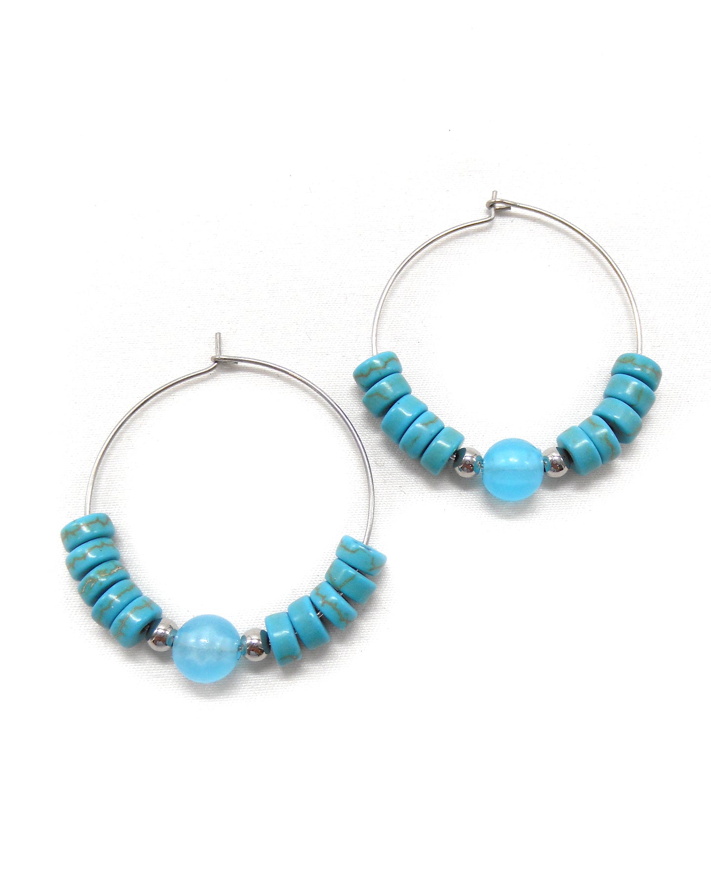 Boucles d'oreilles créoles pierres naturelles - MALAKE/ALIXE/JAMILA/PAULE/ZOLA
