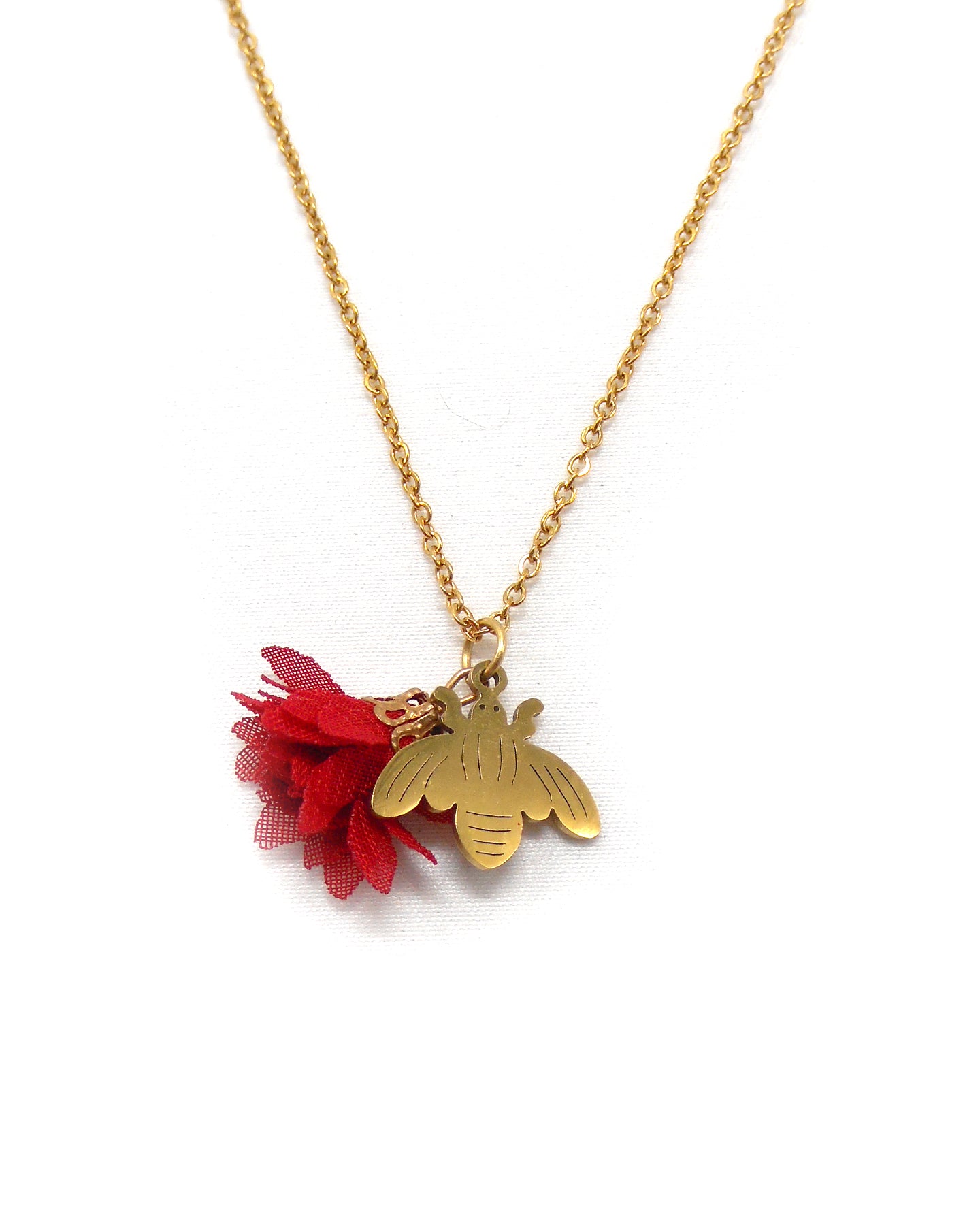 Collier abeille et fleur - ABELINE