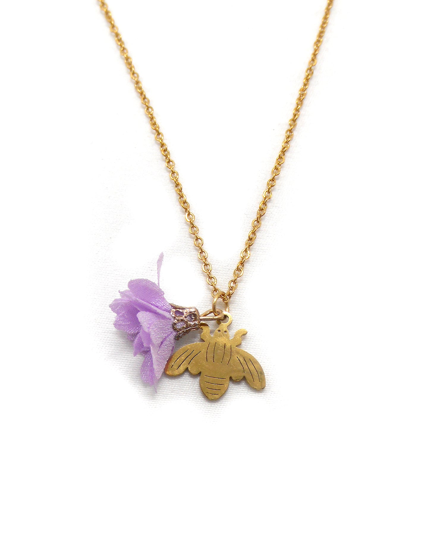 Collier abeille et fleur - ABELINE