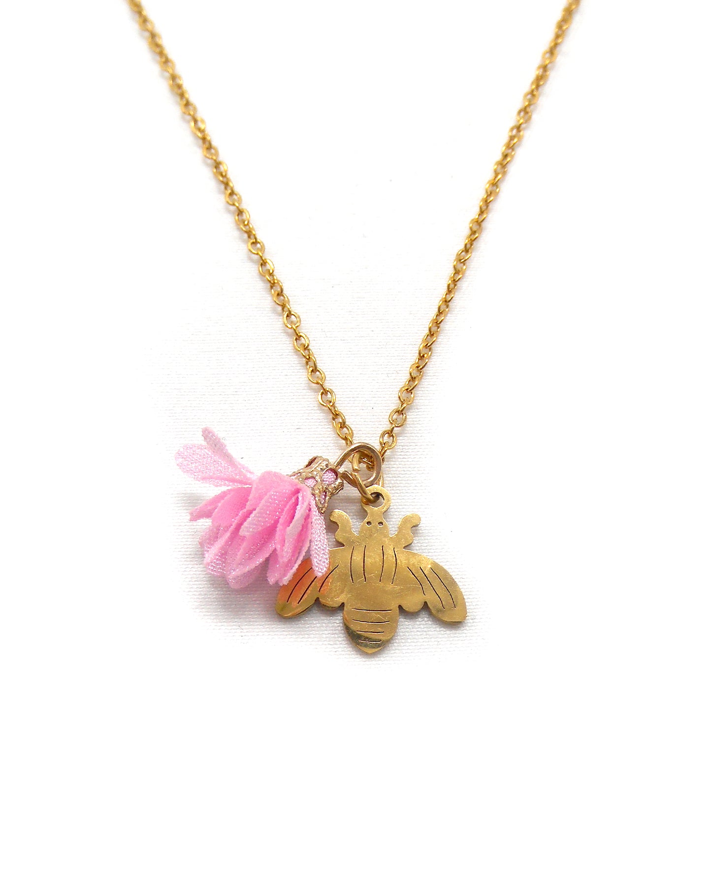 Collier abeille et fleur - ABELINE