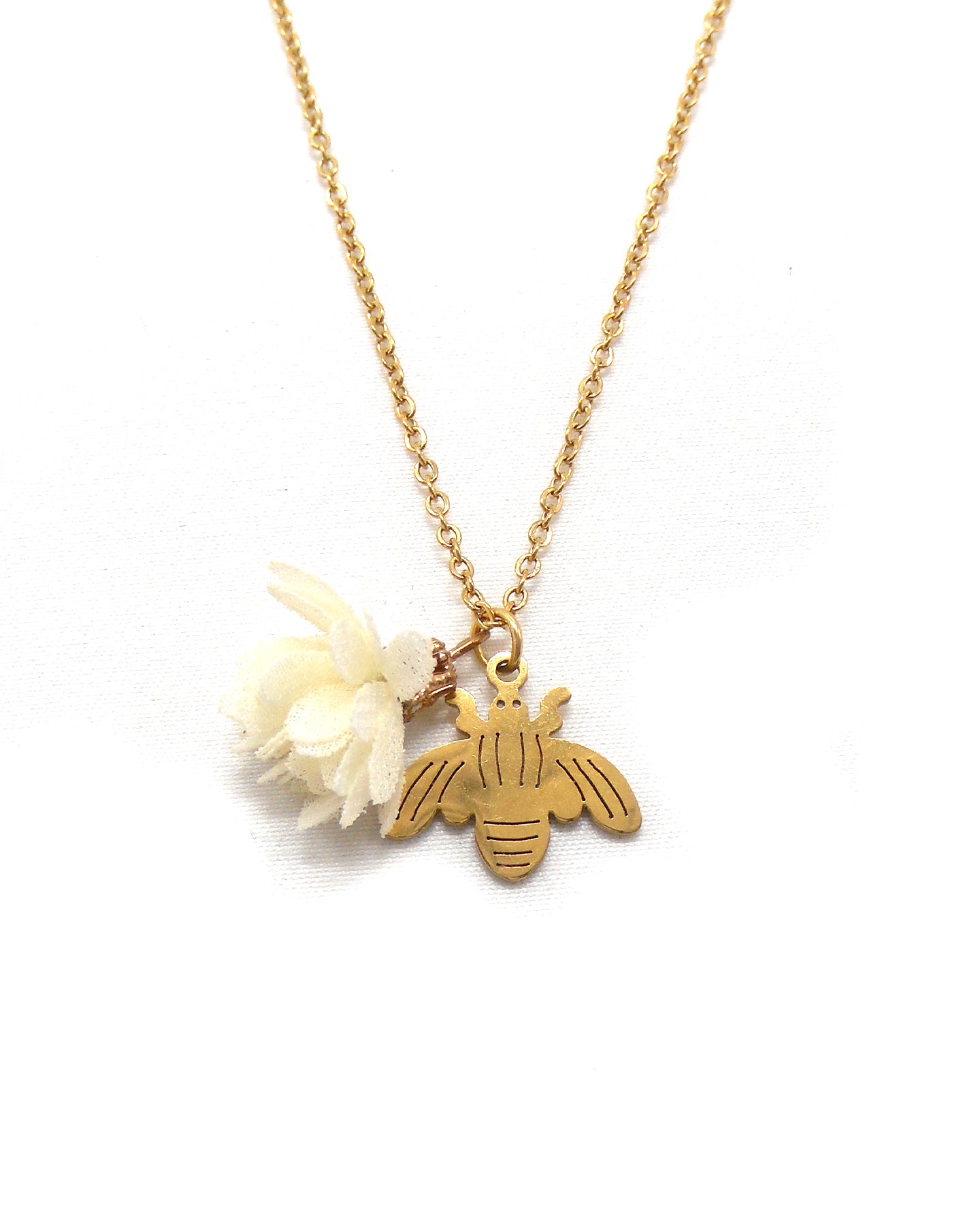 Collier abeille et fleur - ABELINE