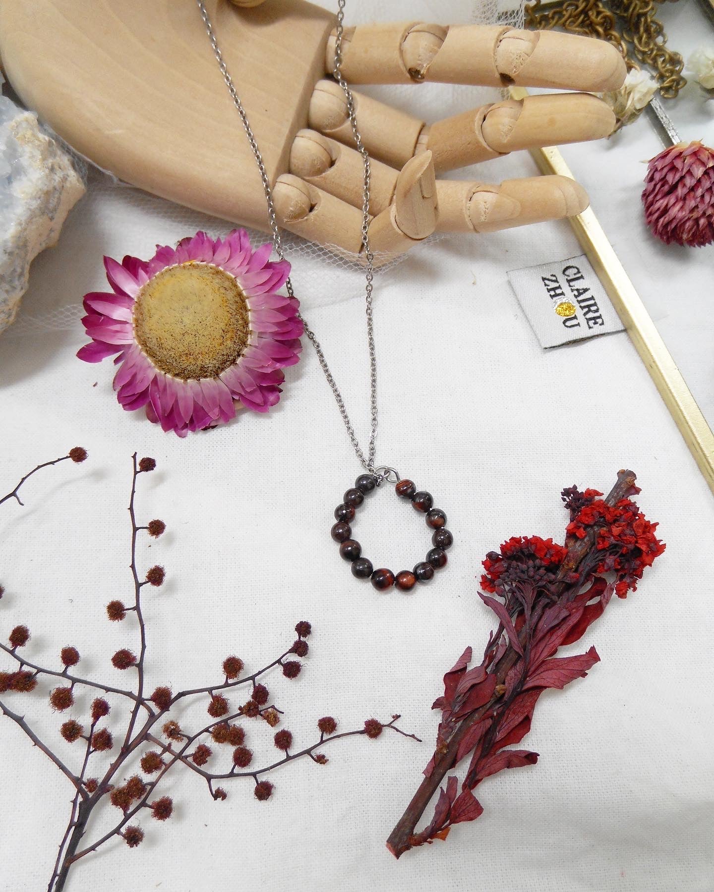 Collier bague perles pierres naturelles - ALBA