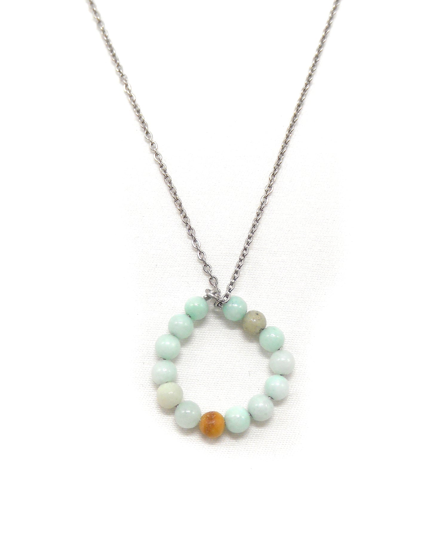 Collier bague perles pierres naturelles - ALBA