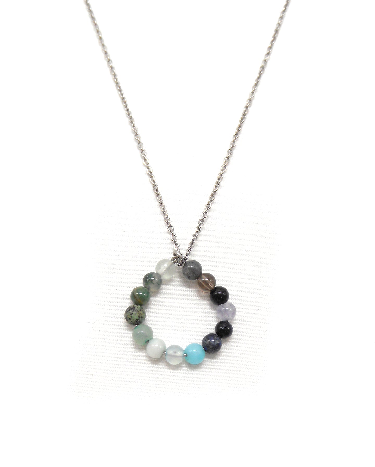 Collier bague perles pierres naturelles - ALBA