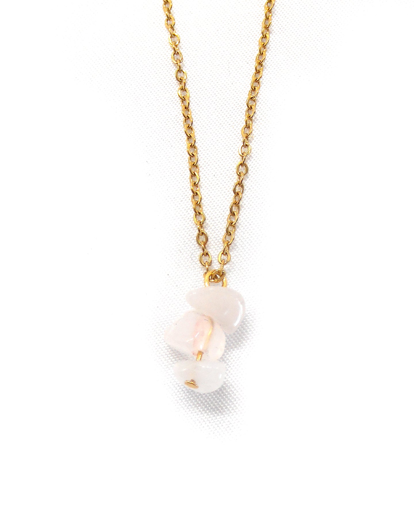 Collier 3 perles pierres naturelles - ANNE