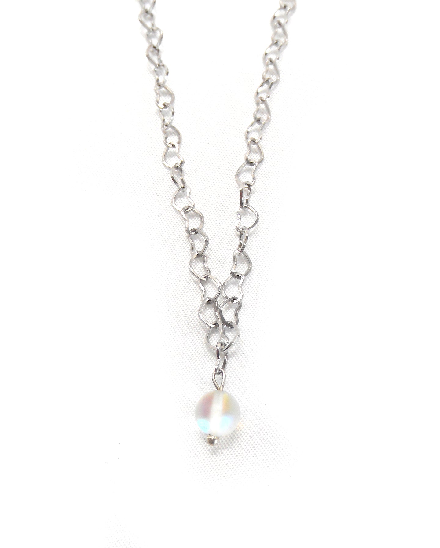 Collier chaine maillons coeurs et perle - CORAE