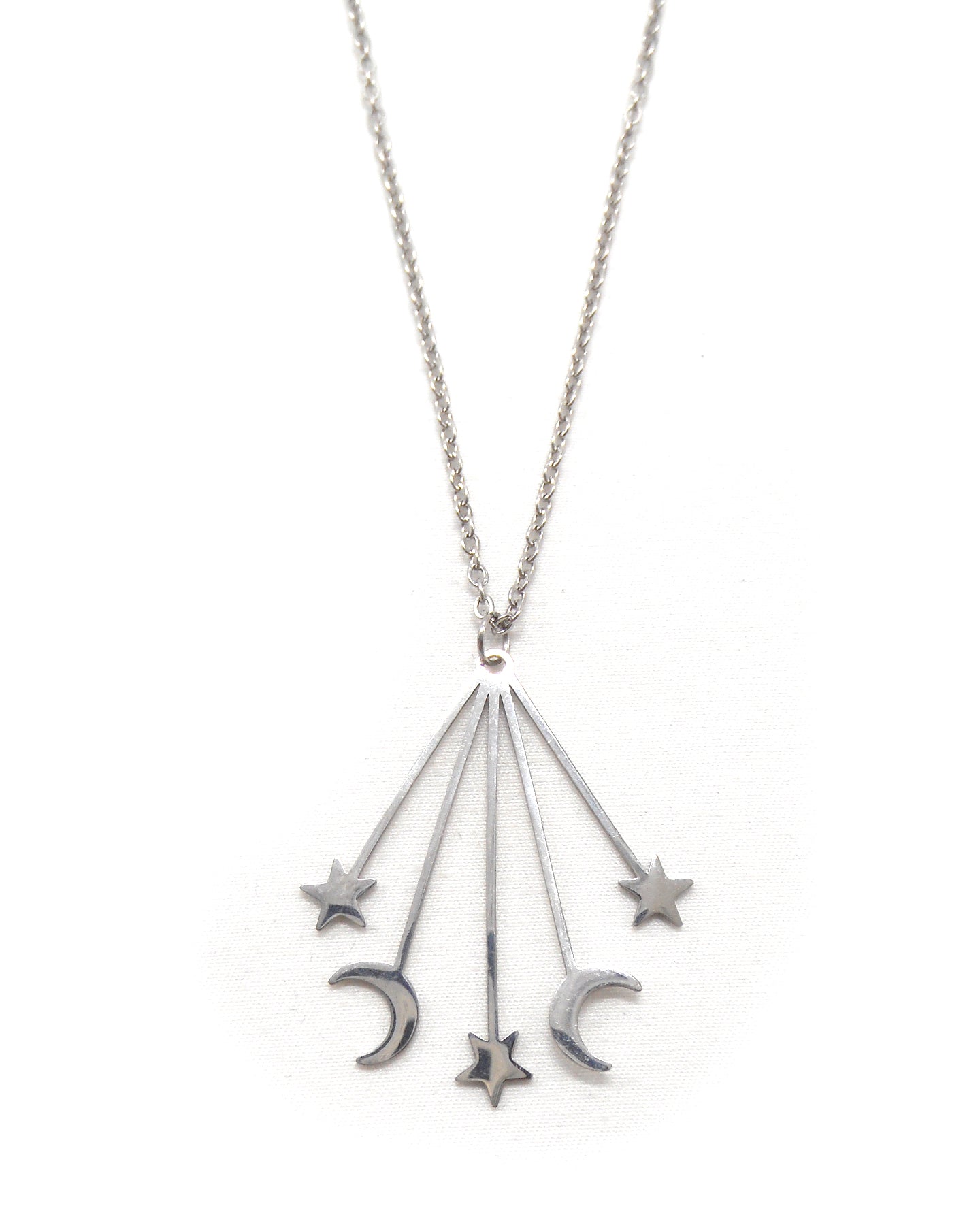 Collier inspiration lune/étoile/soleil, pièce unique