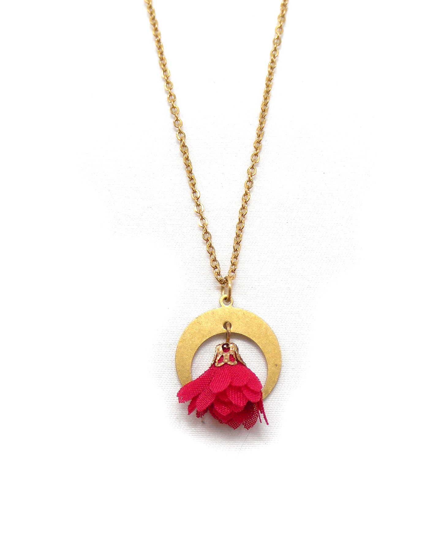 Collier croisant de lune fleur - HELA