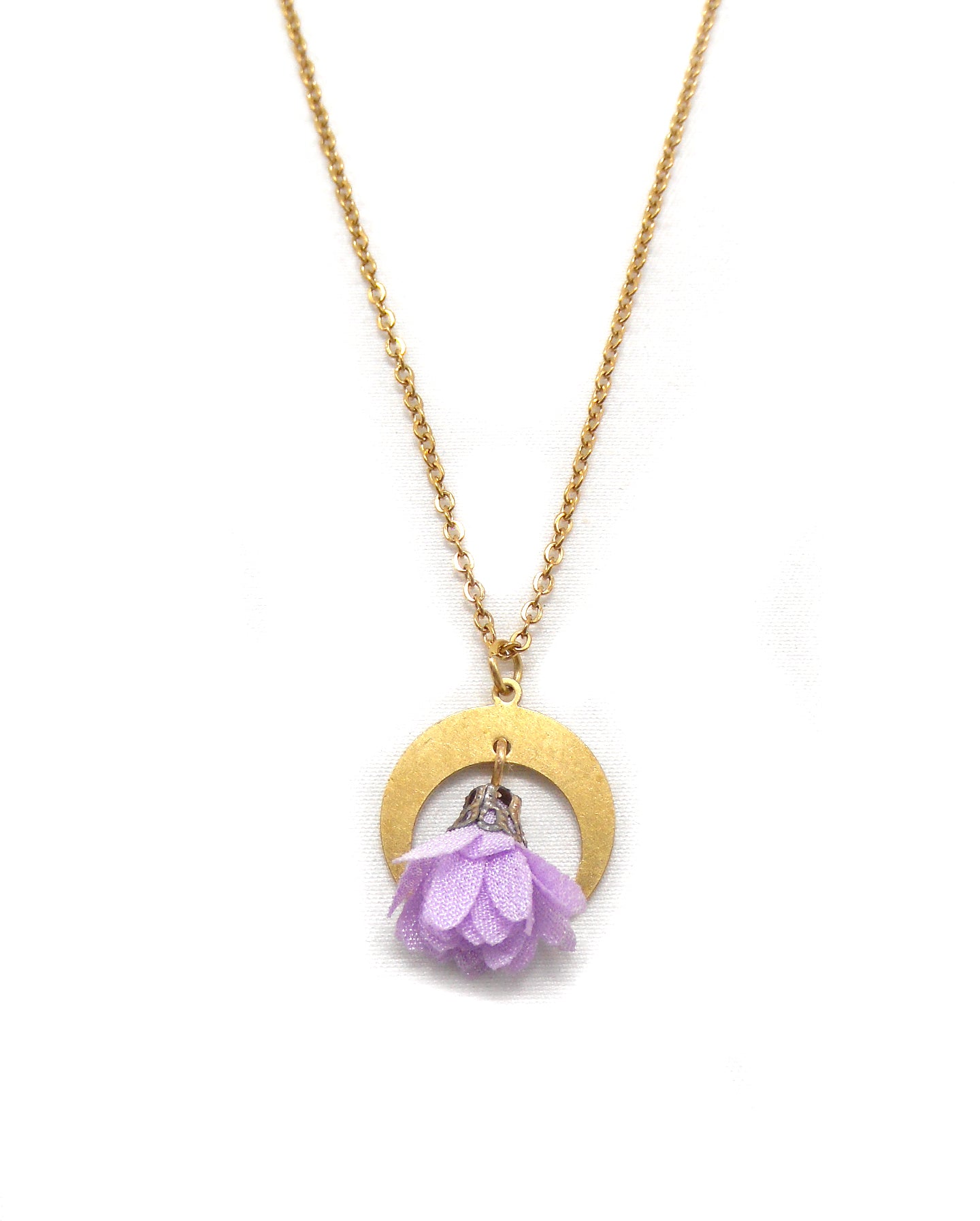 Collier croisant de lune fleur - HELA