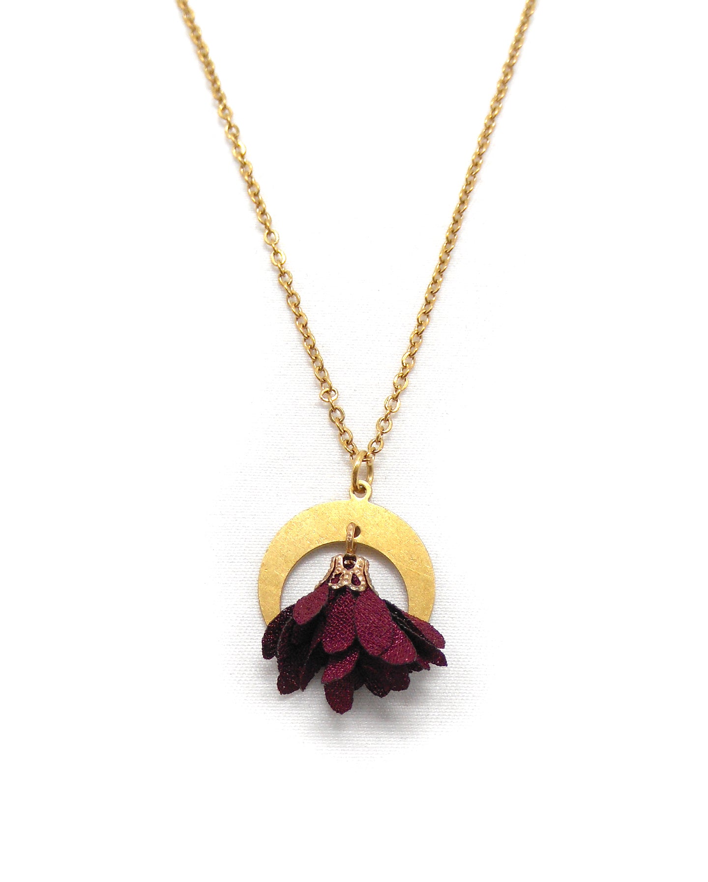 Collier croisant de lune fleur - HELA