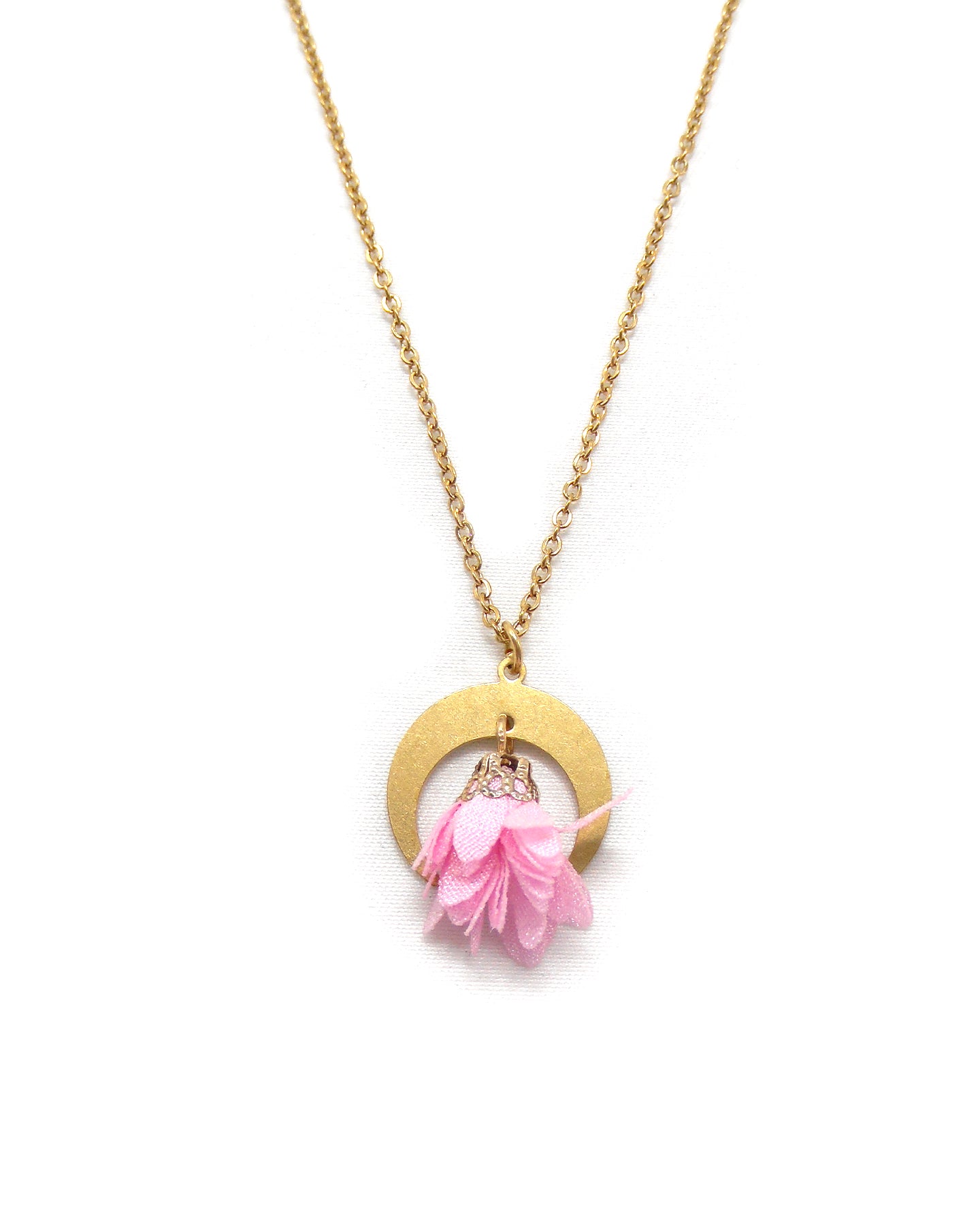 Collier croisant de lune fleur - HELA