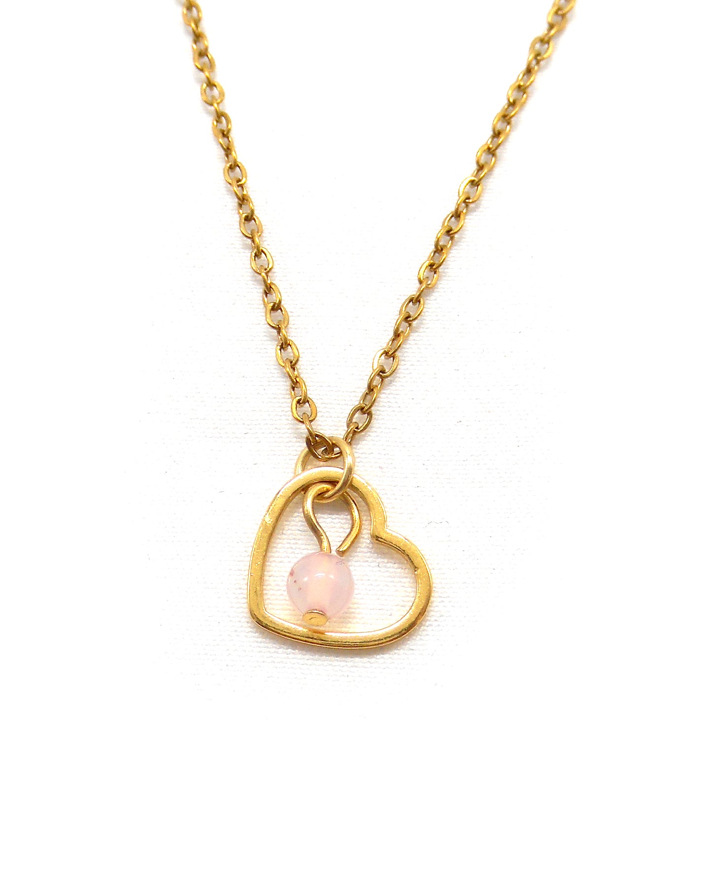 Collier mignon petit coeur et pierre naturelle - IVY