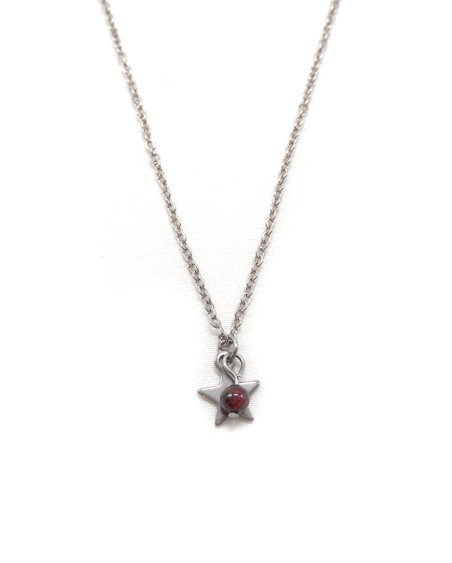 Collier petite étoile et perle pierre naturelle - MABO
